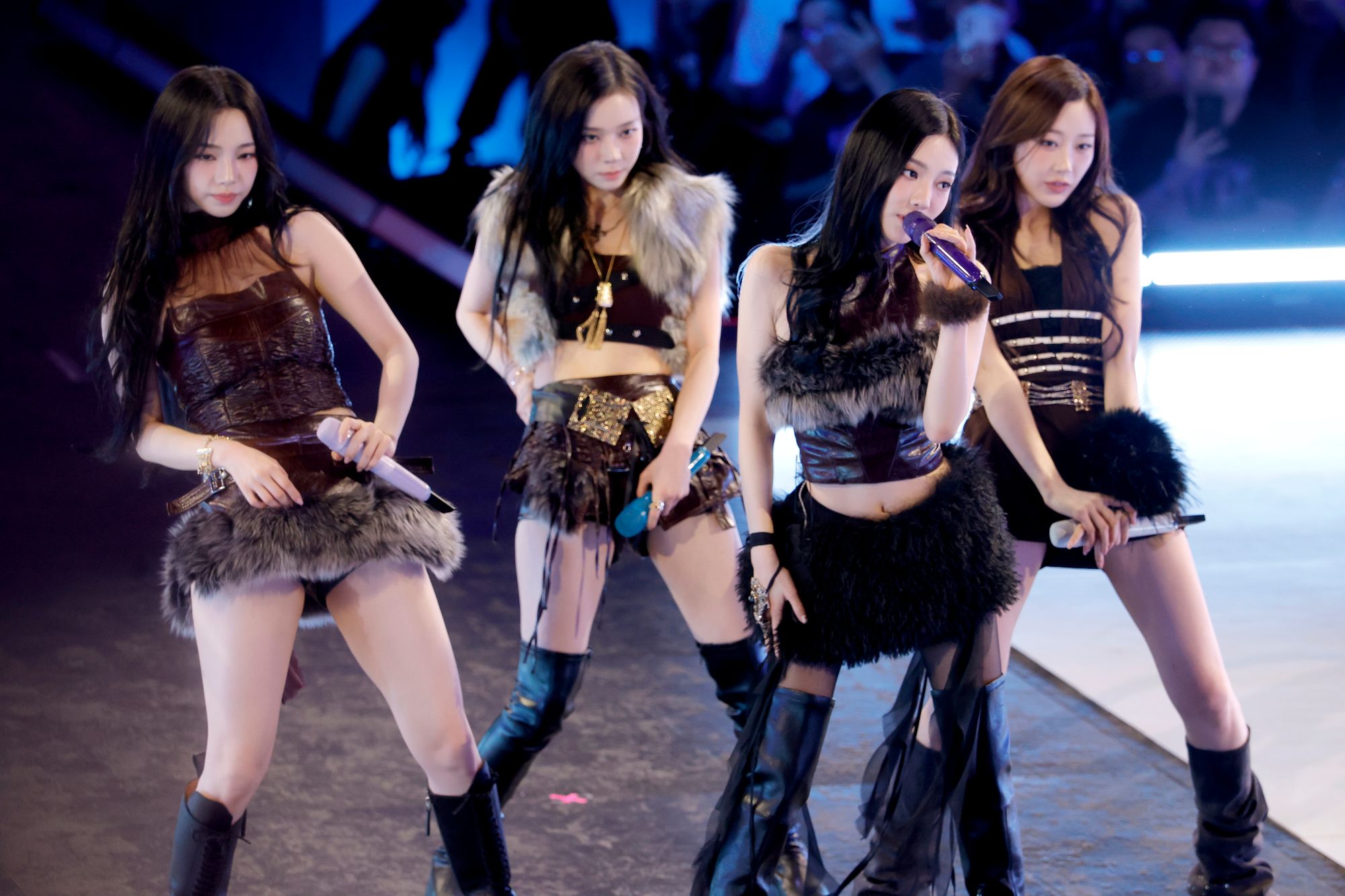 In Japan, a petition demanding that Aespa, the K-pop girl group that includes Chinese member Ningning, second from right, be removed from NHK’s year-end show has gathered more than 70,000 signatures