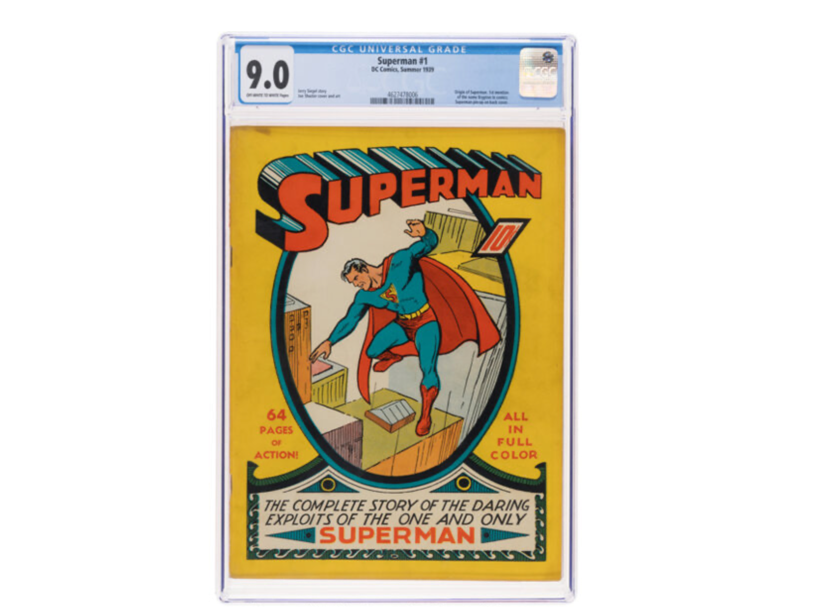 A first edition 1939 Superman #1 broke records, selling for more than $9 million