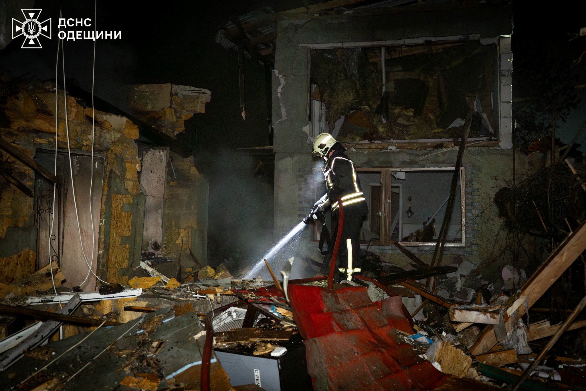 The aftermath of a Russian drone attack in Odesa