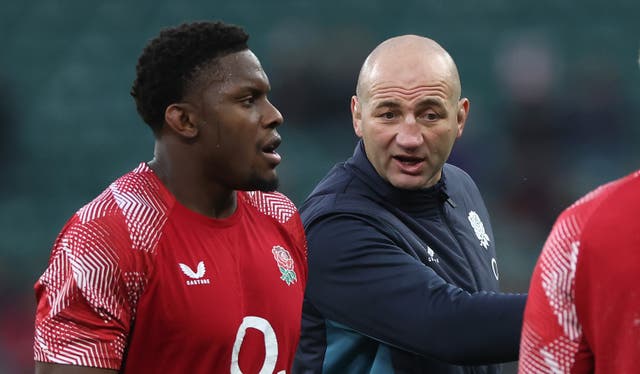<p>Maro Itoje and Steve Borthwick </p>