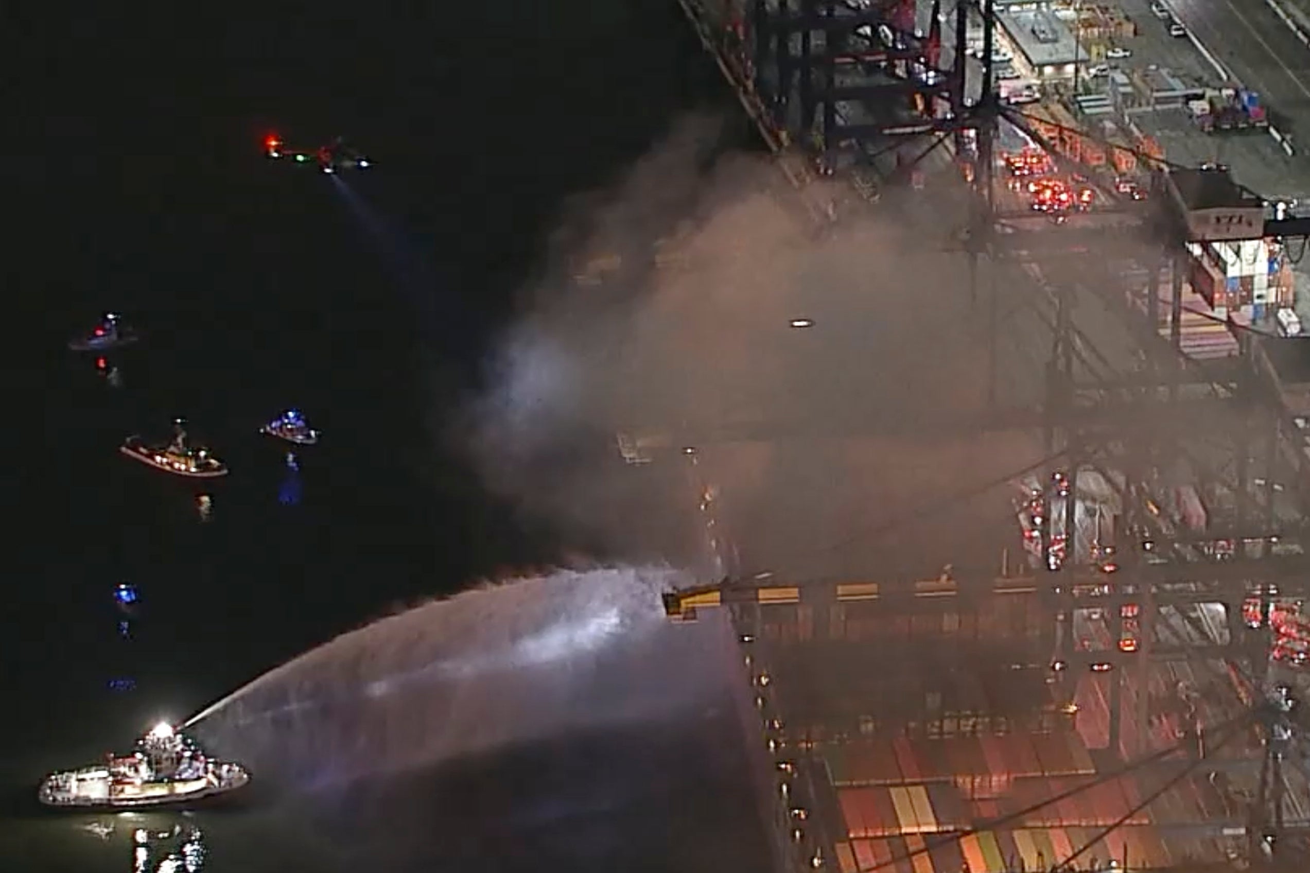 Container Ship Fire Los Angeles