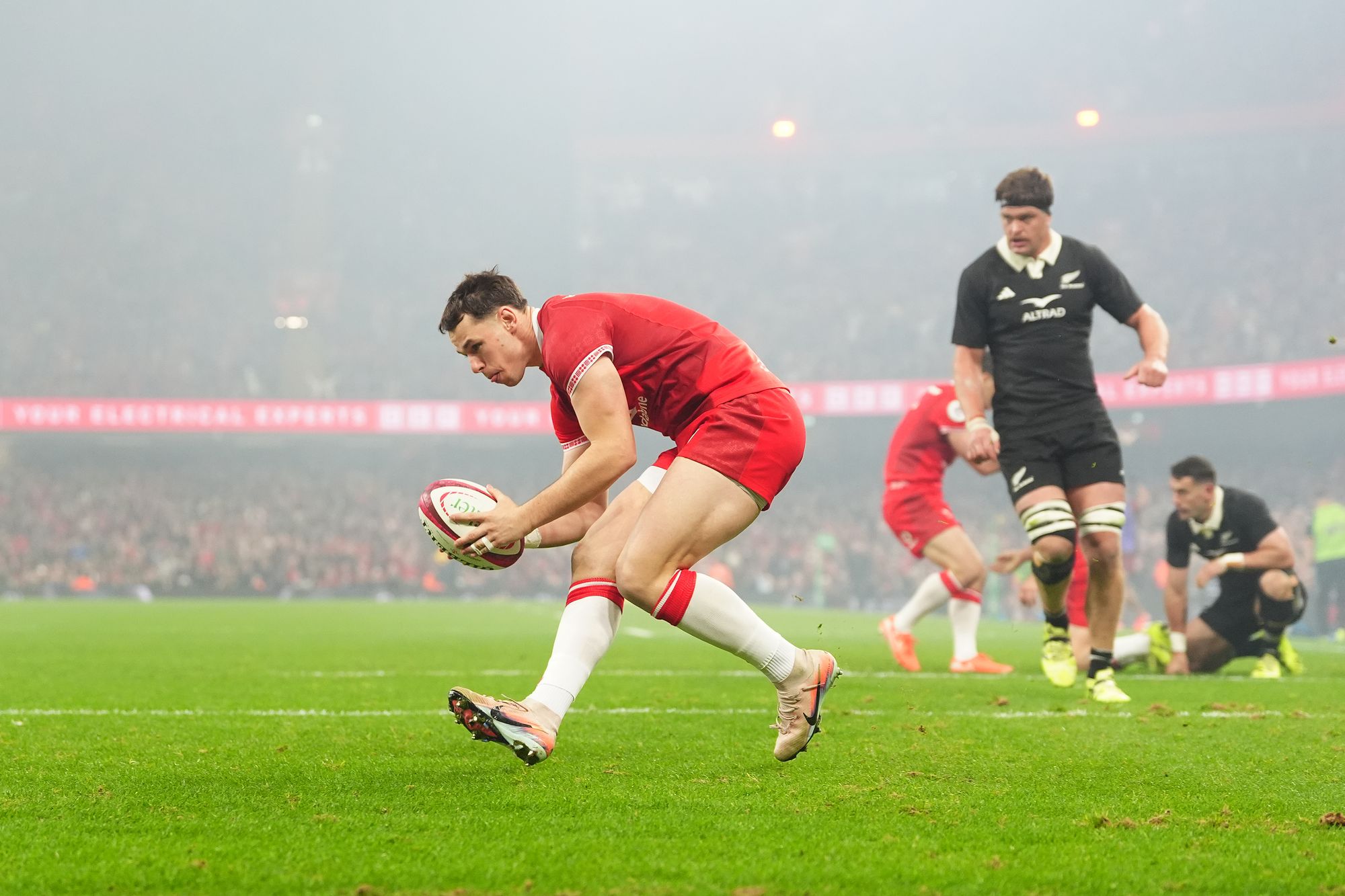 Tom Rogers scored a hat-trick for Wales