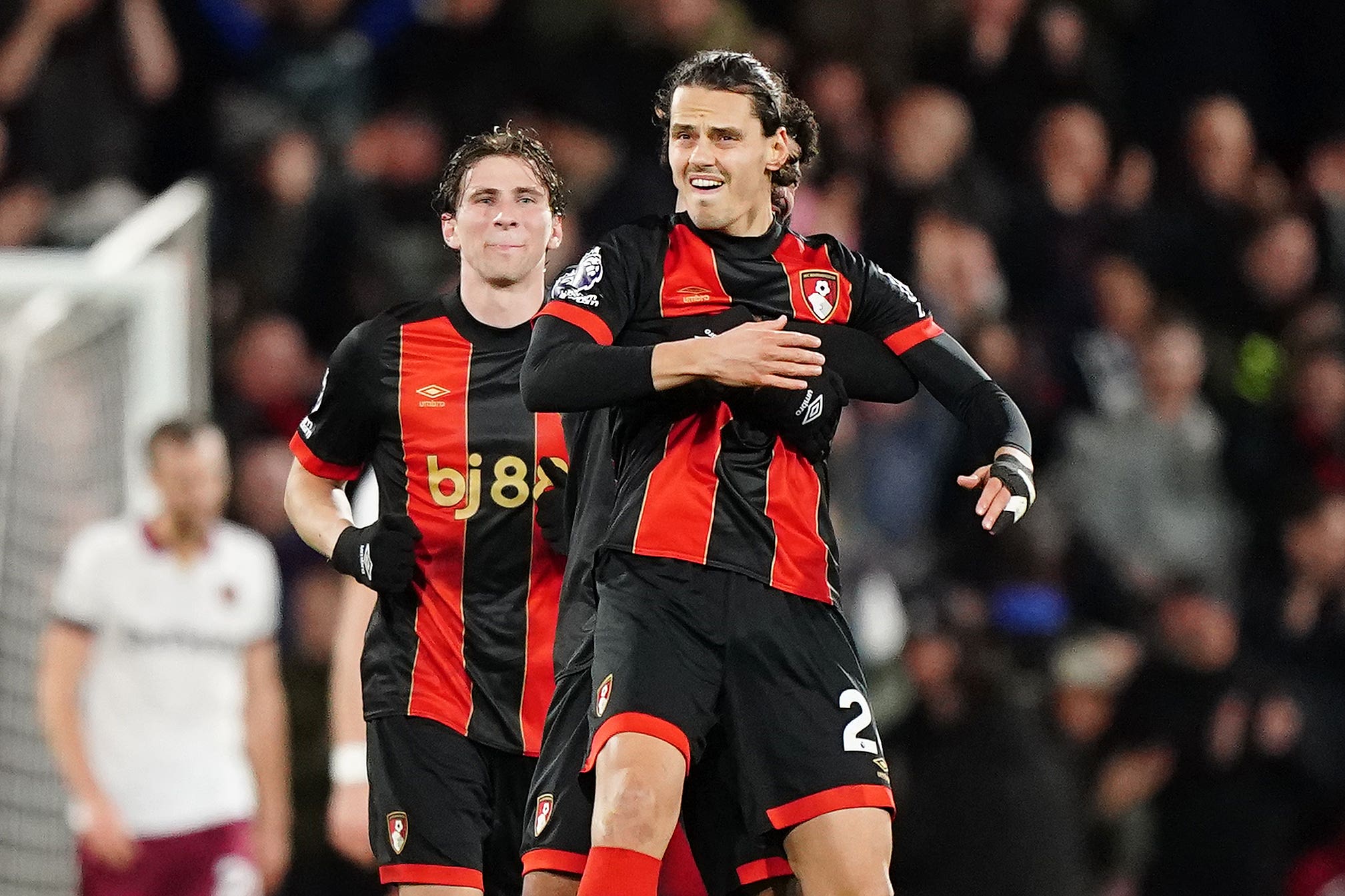 Bournemouth’s Enes Unal (centre) earned his side a point (Zac Goodwin/PA).