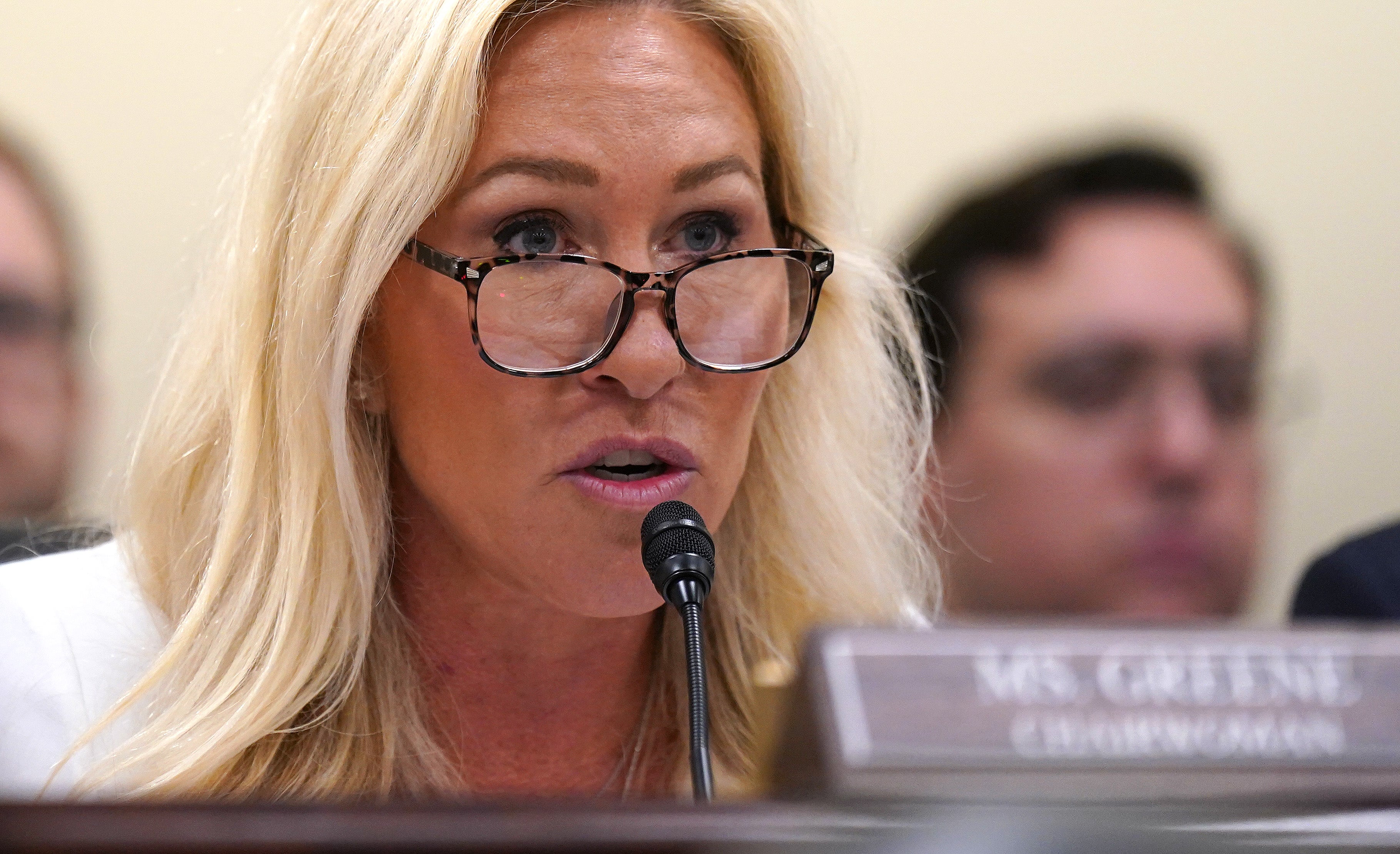 Representative Marjorie Taylor Greene, a Georgia Republican, announced Friday that she was resigning from Congress in a few months