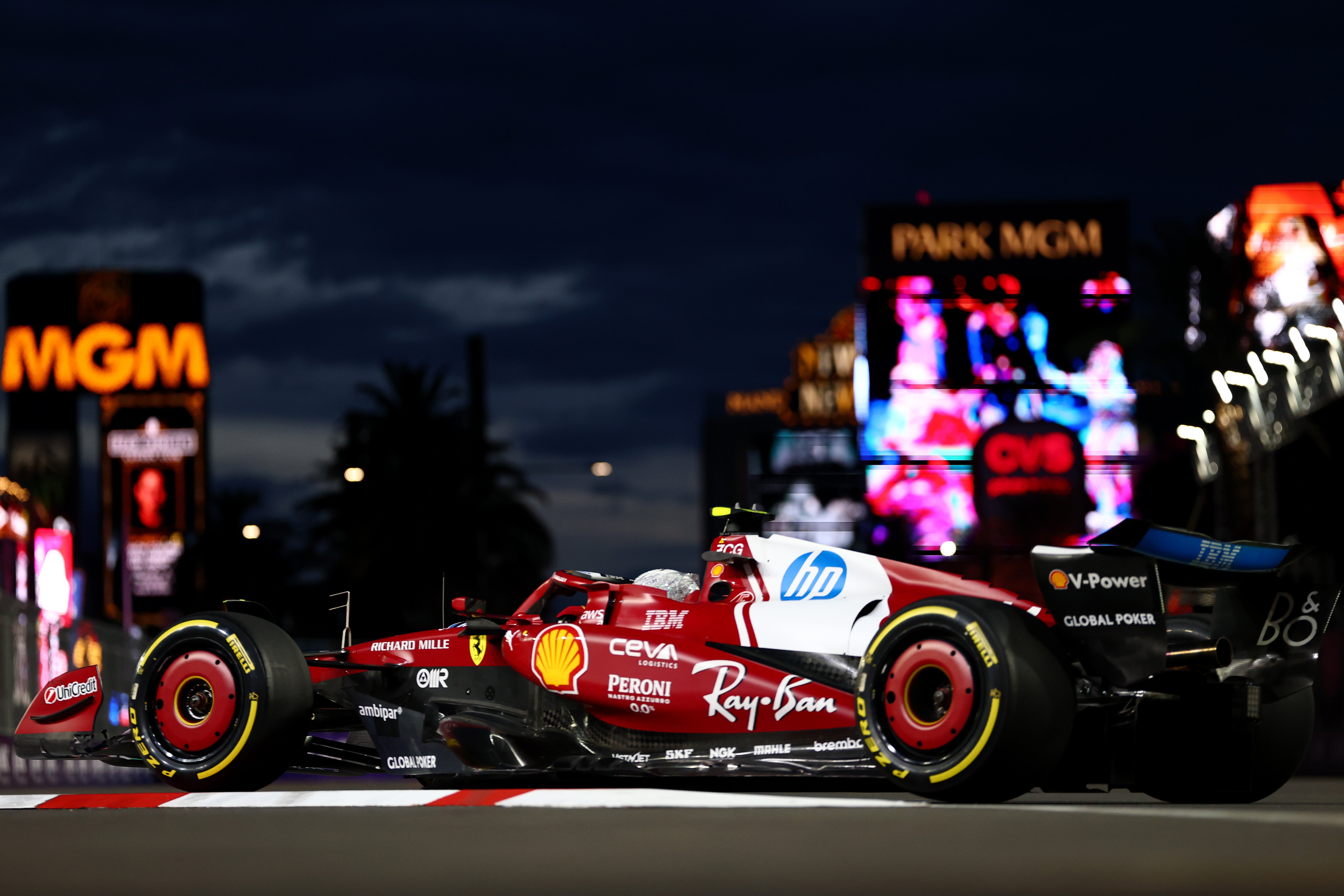 Hamilton is known for his mastery of wet conditions but not on Friday night in Vegas