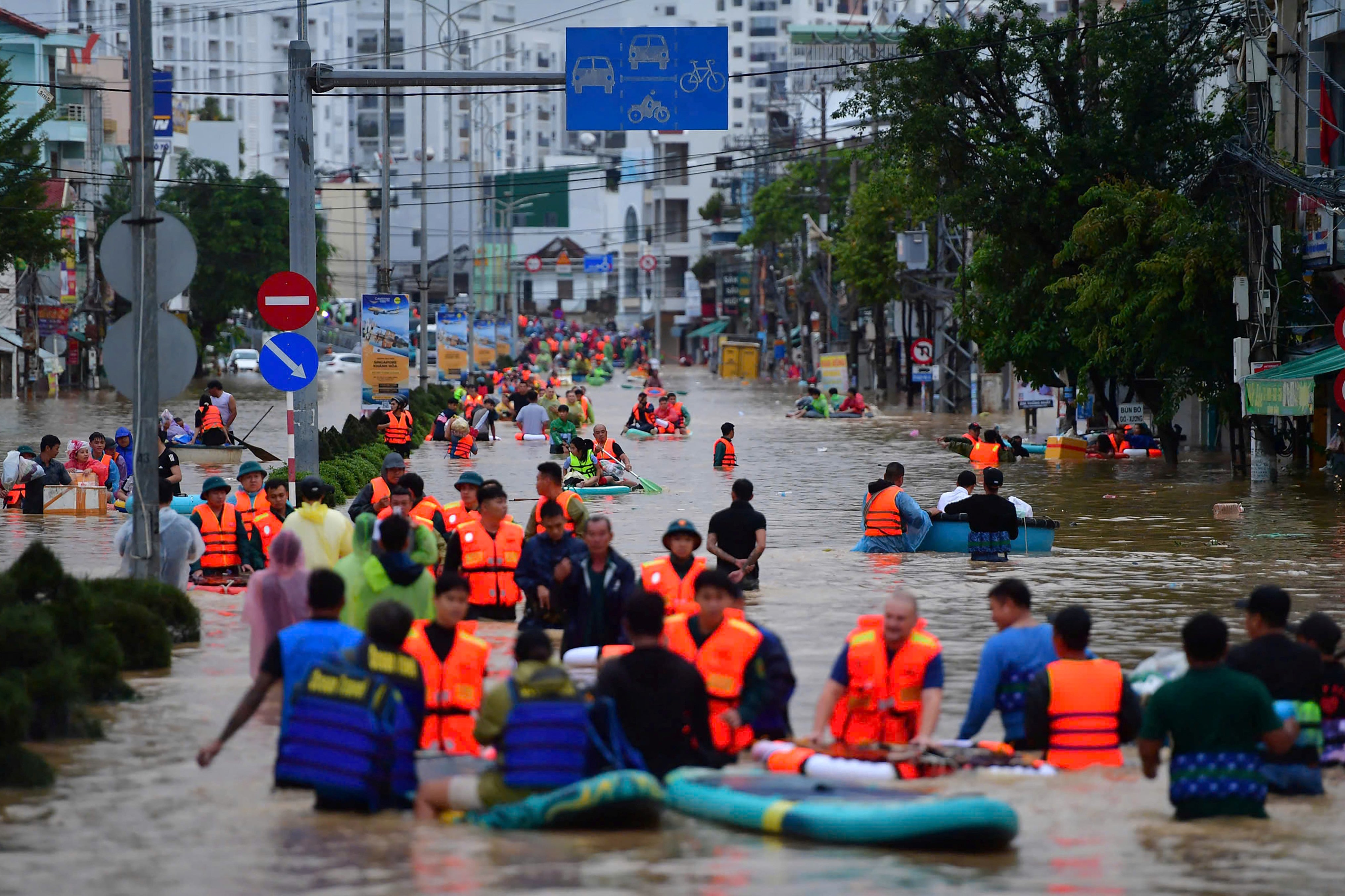 Flooding has forced evacuations in Nha Trang