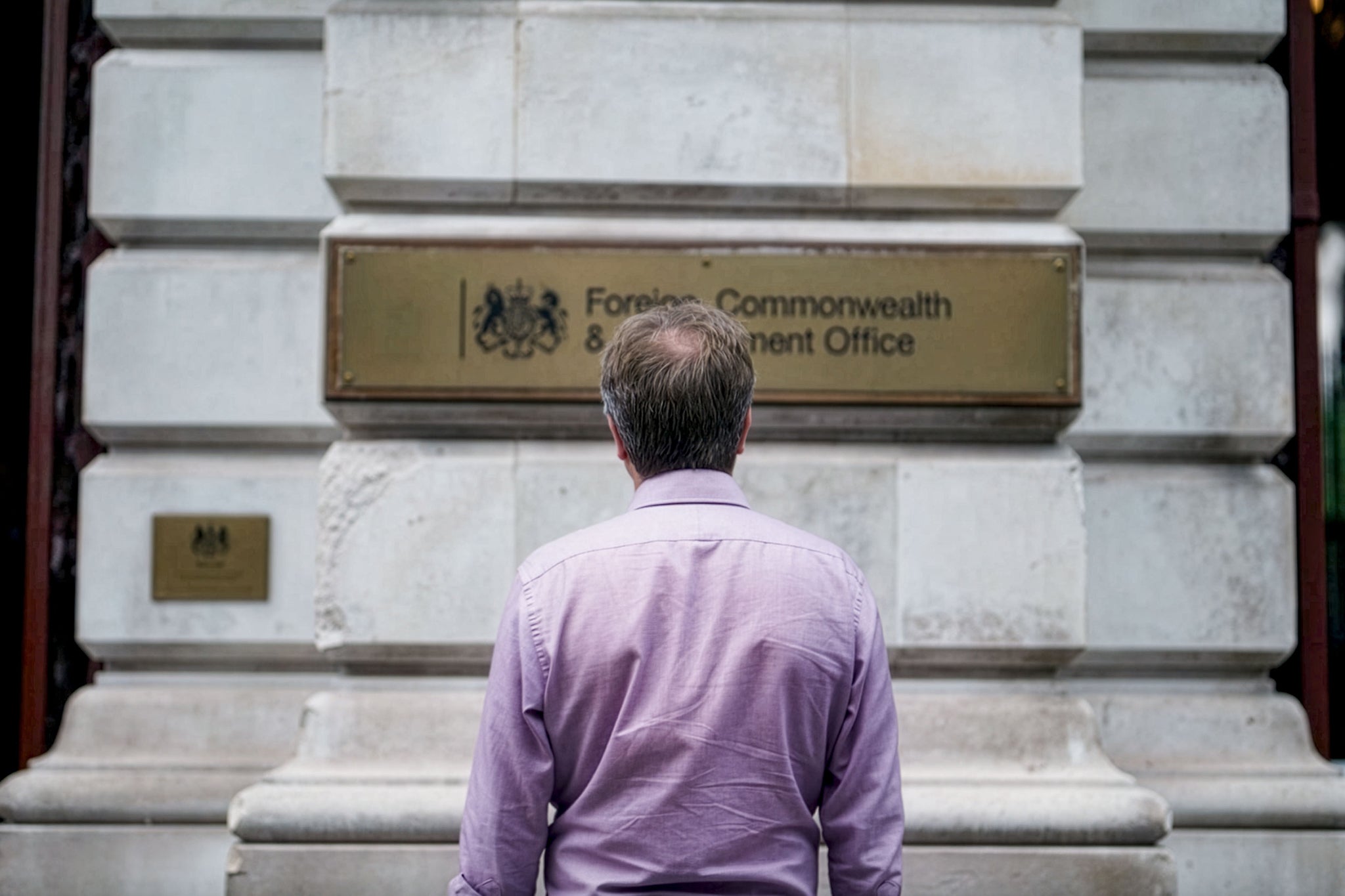 Ratcliffe outside the Foreign Office, where he staged a hunger strike in protest against his wife’s detention