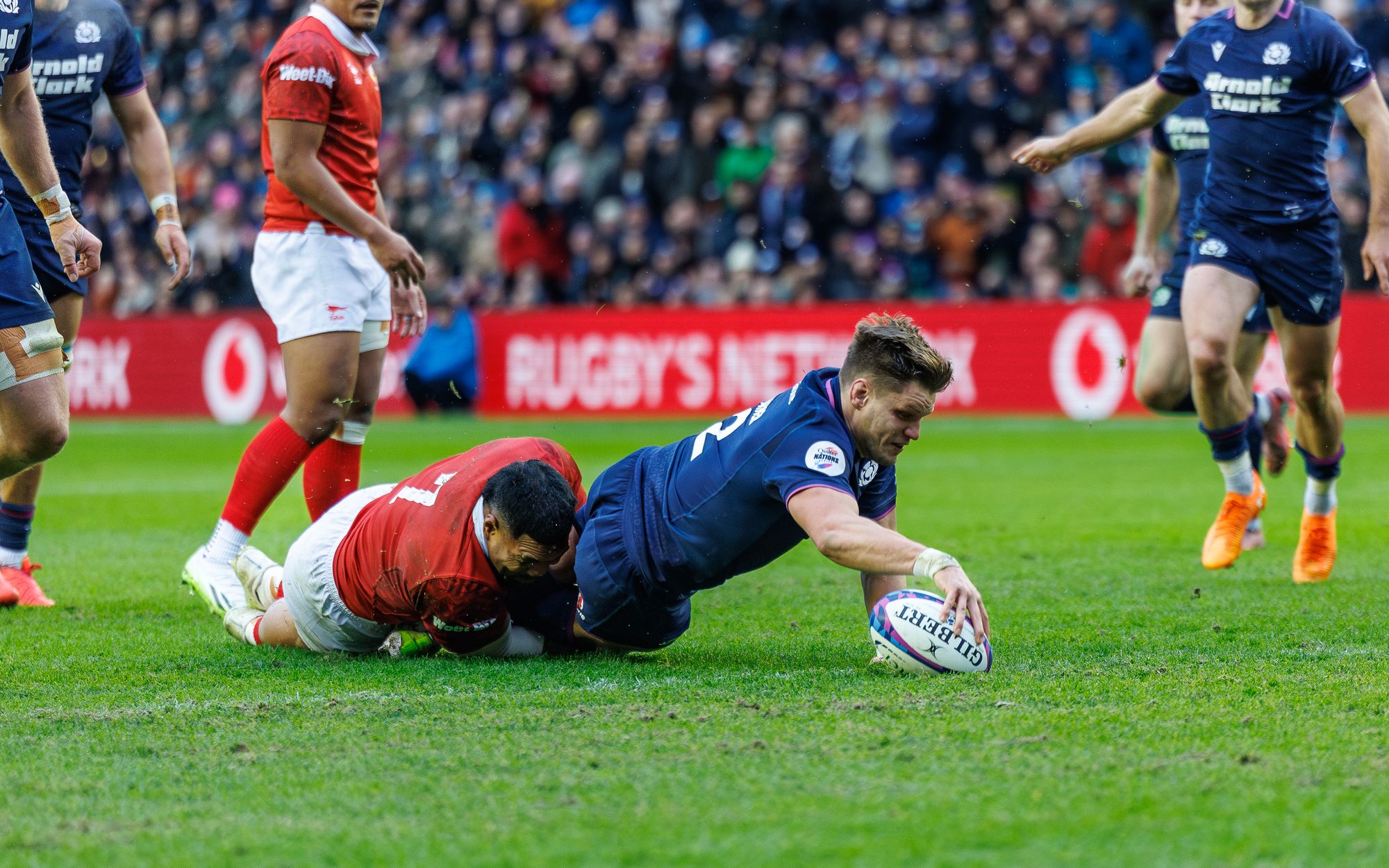 George Turner celebrated his 50th cap with a try