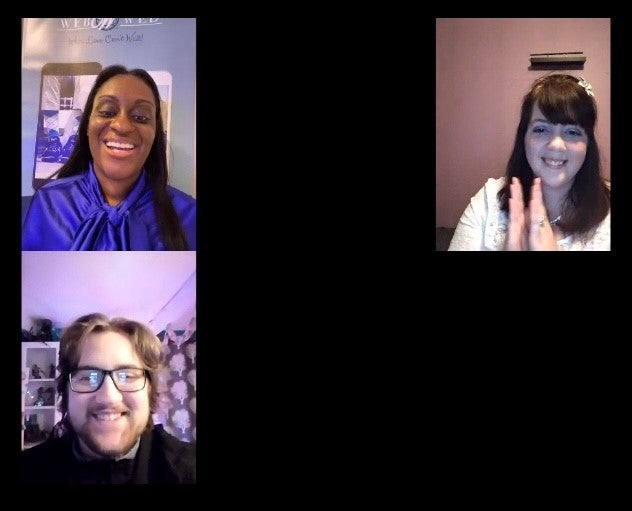 Lewis and Ameila getting virtually married over video call on New Year’s Day in 2021