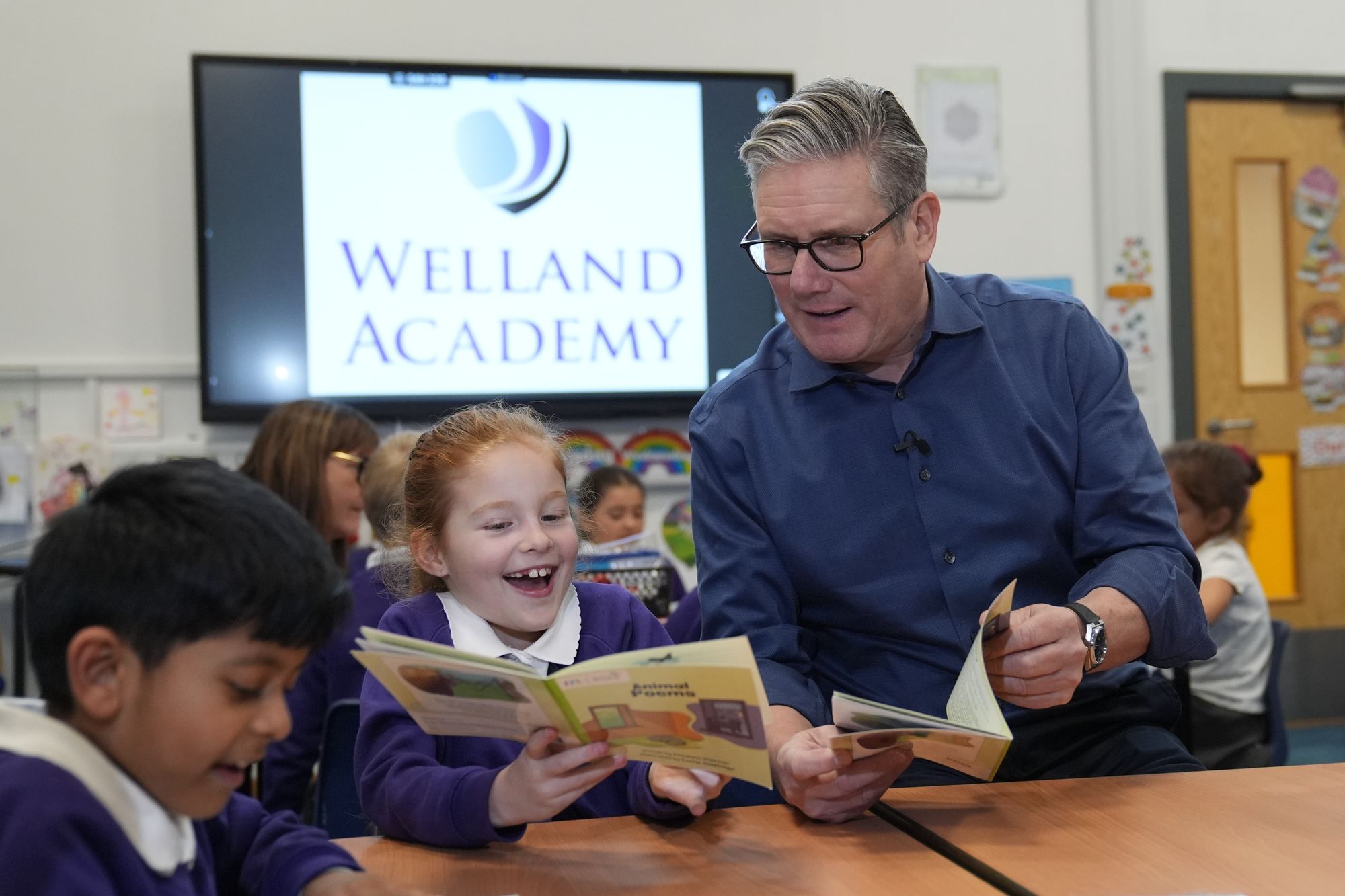 Prime minister Keir Starmer showed his human side during a visit to Welland Primary School in Peterborough