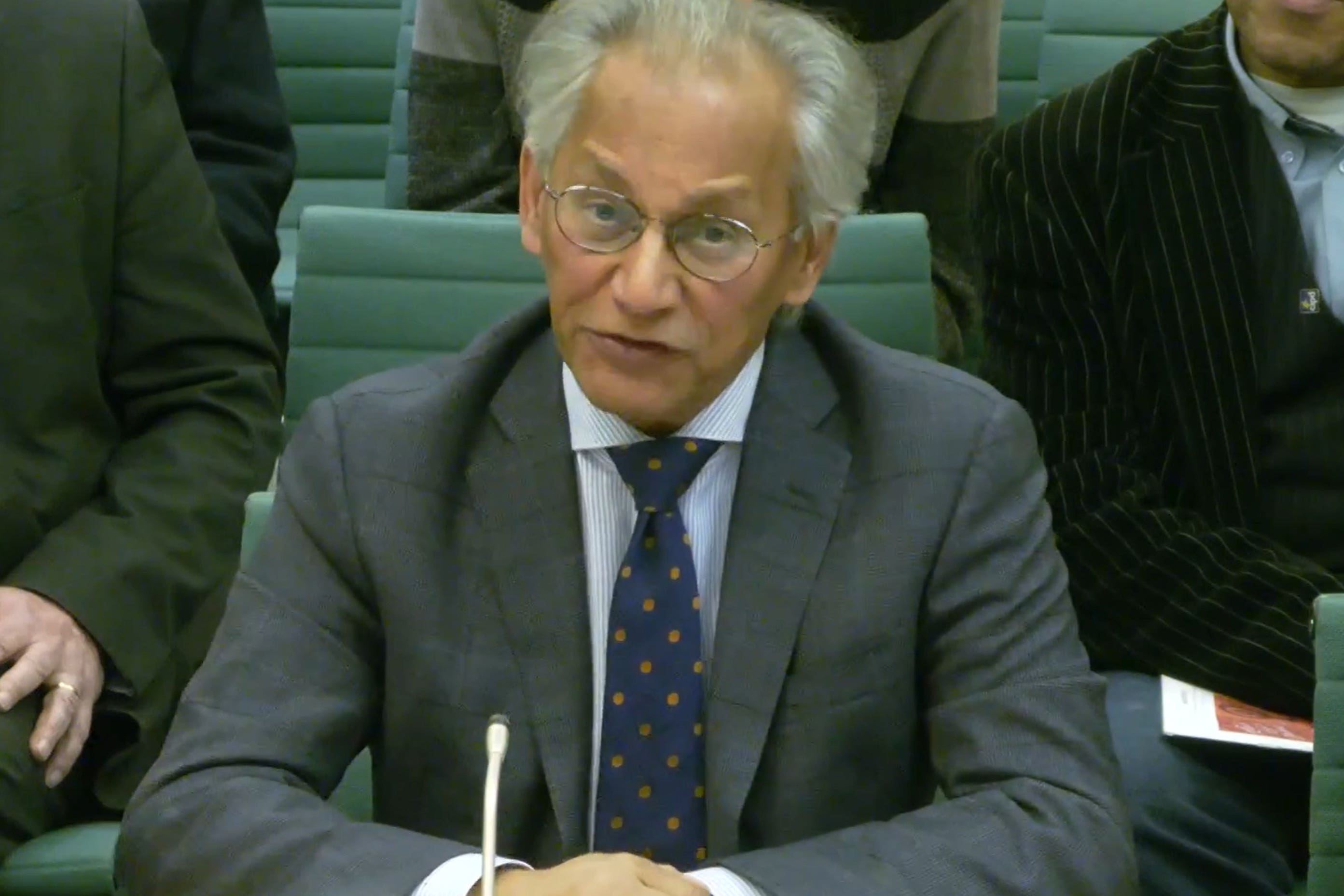 BBC chairman Samir Shah appearing before the Culture, Media And Sport Committee (House of Commons/UK Parliament/PA)