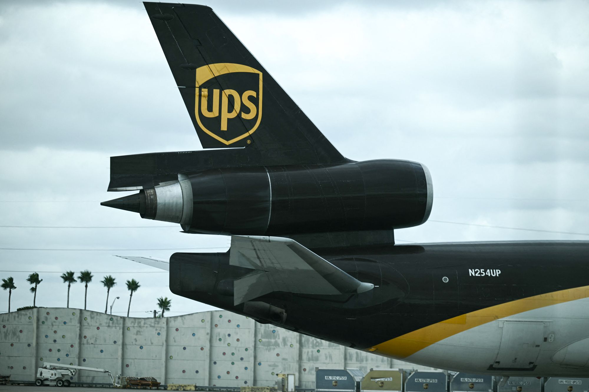 A view of a McDonnell Douglas MD-11 plane operated by UPS at Miami International Airport on November 5, 2025