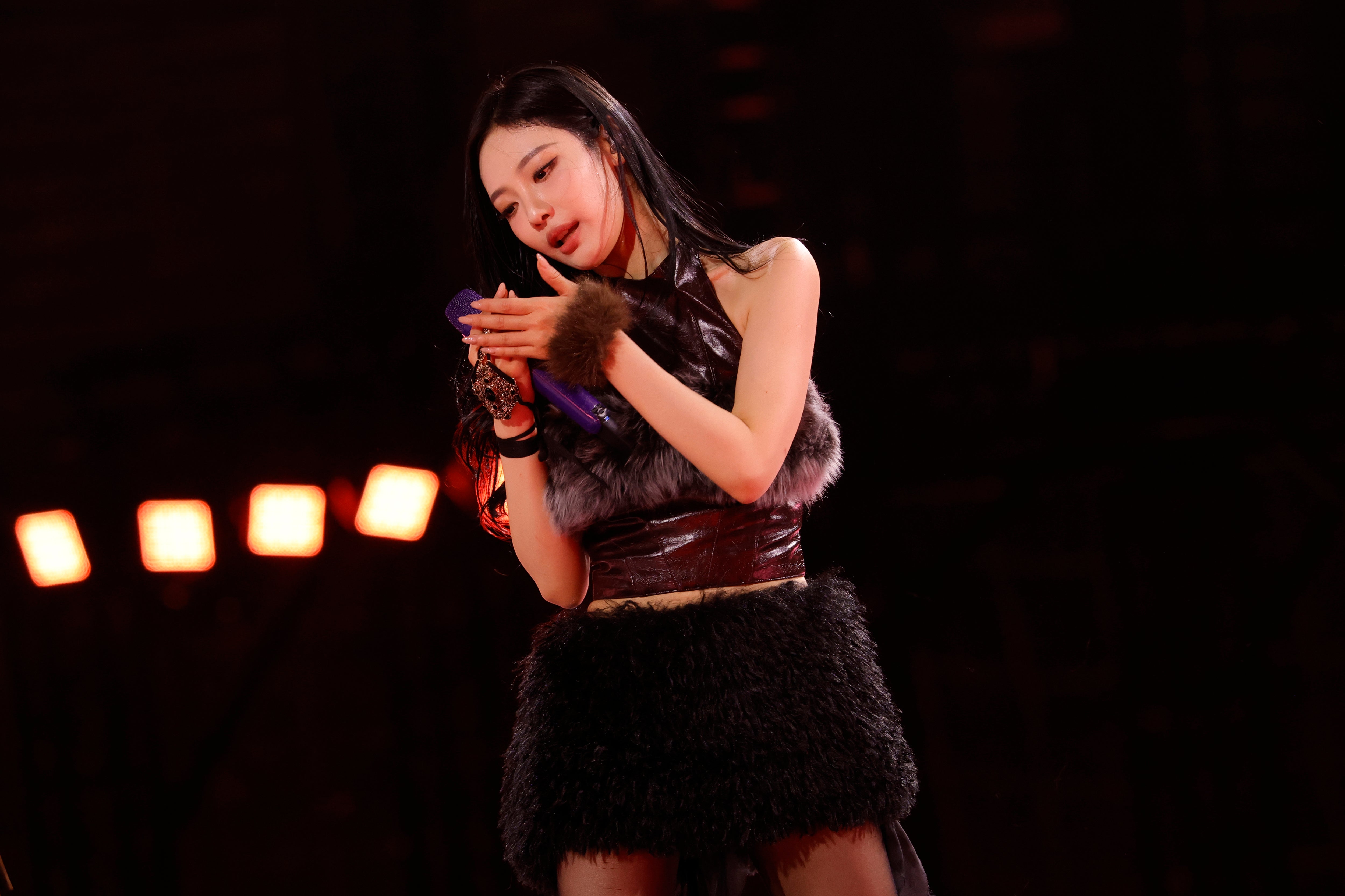 <p>Ningning of Aespa performs onstage during Amazon Music Live Season 4 in Glendale, California</p>
