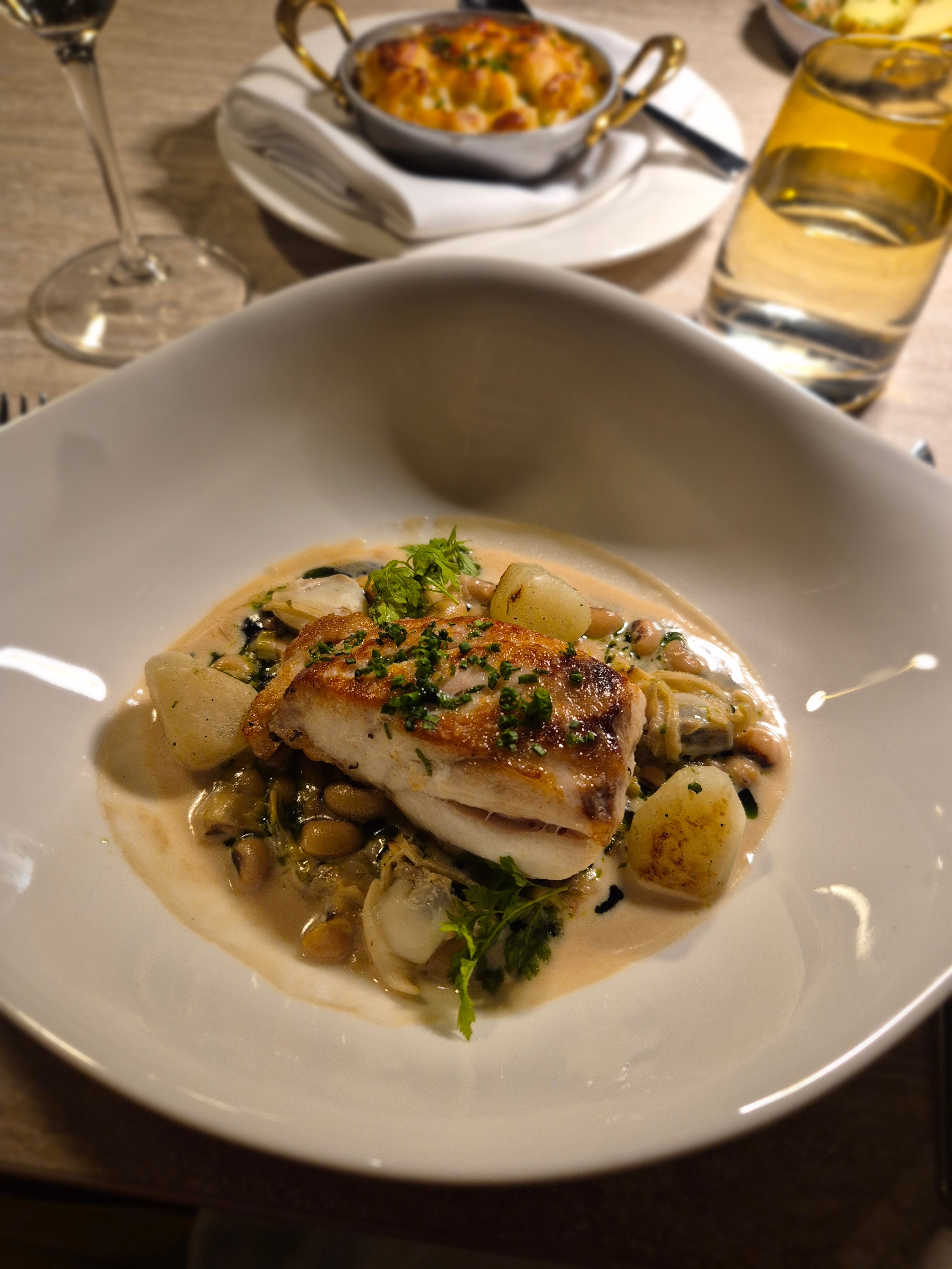 The catch of the day, pagru, was crisp on the outside and perfectly flaky on the inside