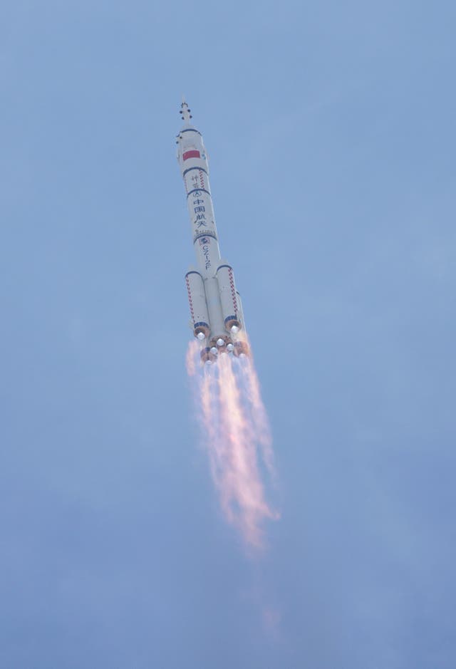 <p>The Shenzhou-22 spaceship is launched from the Jiuquan Satellite Launch Center in Jiuquan, northwestern China, Tuesday, 25 November, 2025</p>