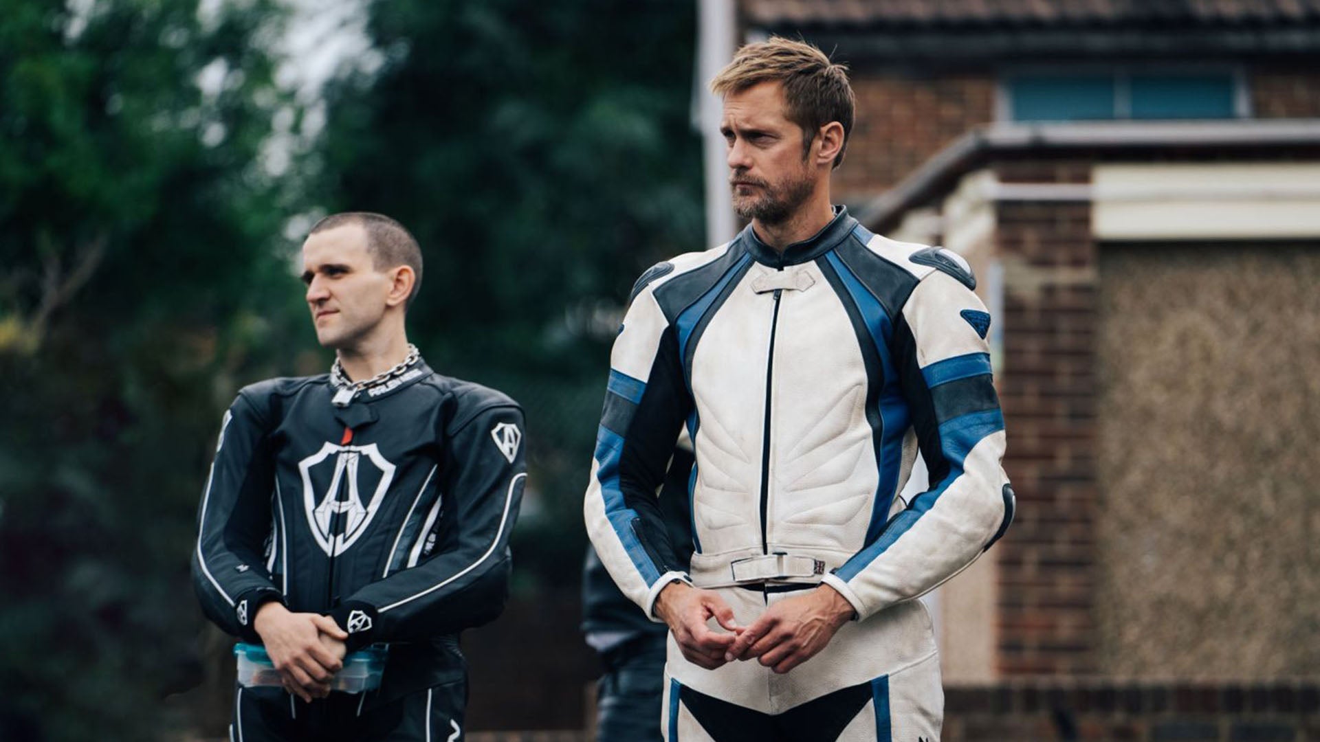 Melling and Skarsgård in ‘Pillion’