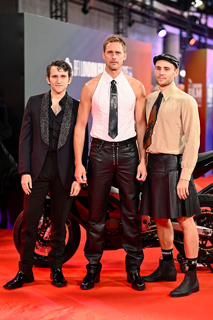 Melling, Skarsgård and Lighton at London Film Festival’s ‘Pillion’ premiere