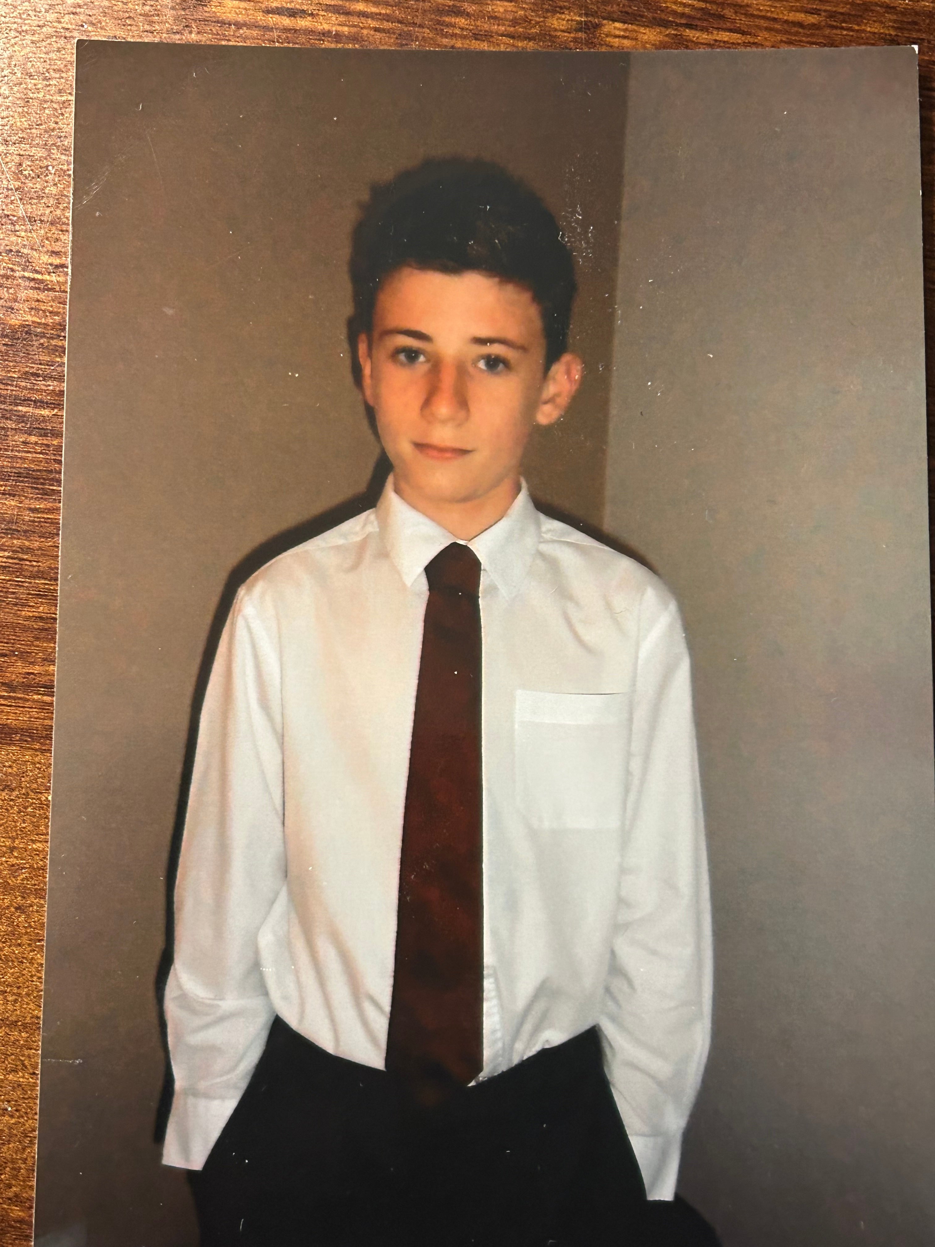 J Grange pictured during the time in secondary school when he was getting excluded and going missing