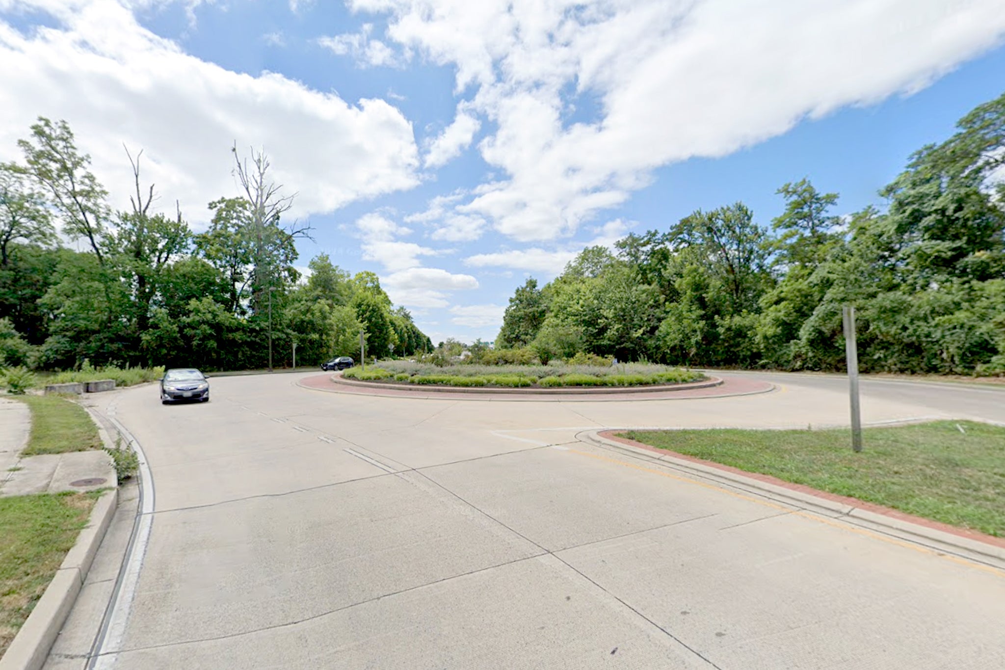 The caller said the body was located near here at the roundabout at Monocacy Boulevard and East Street, close to Interstate 70 in the community of Frederick