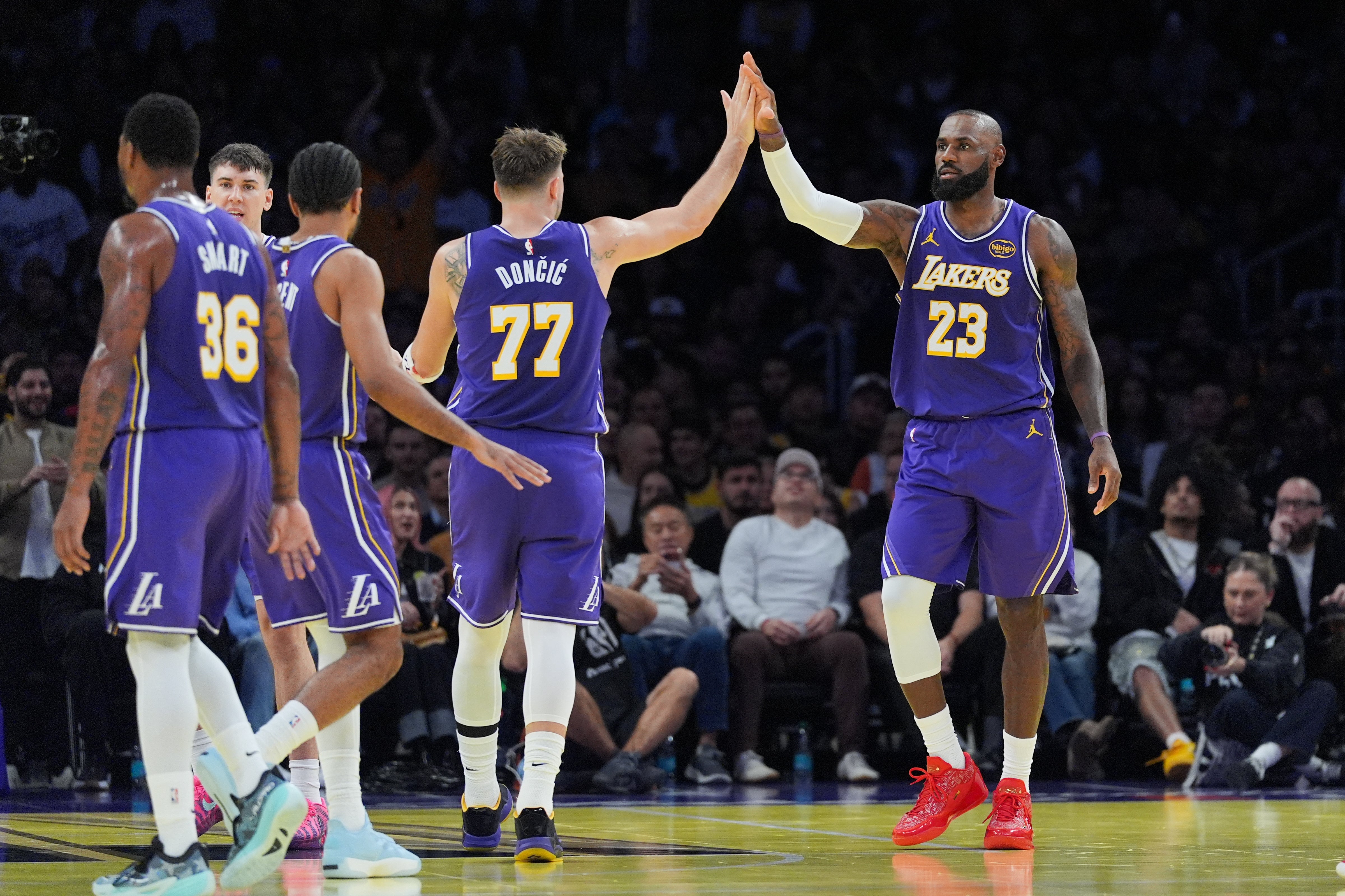 LA Lakers won their NBA Cup match on Tuesday but Doncic criticized the court