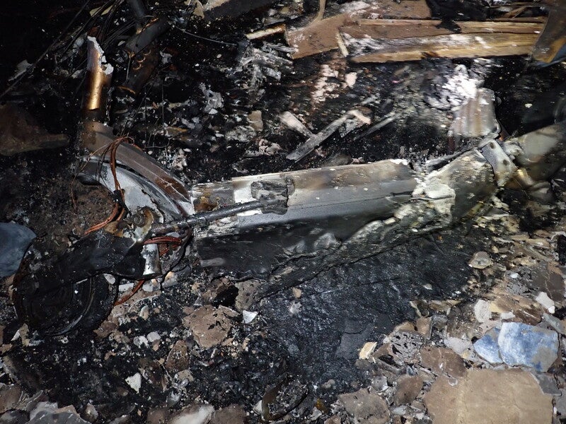 Due to the force of the blaze, the internal walls of Mr Campbell’s grandmother’s home collapsed and destroyed the flat, leaving it uninhabitable