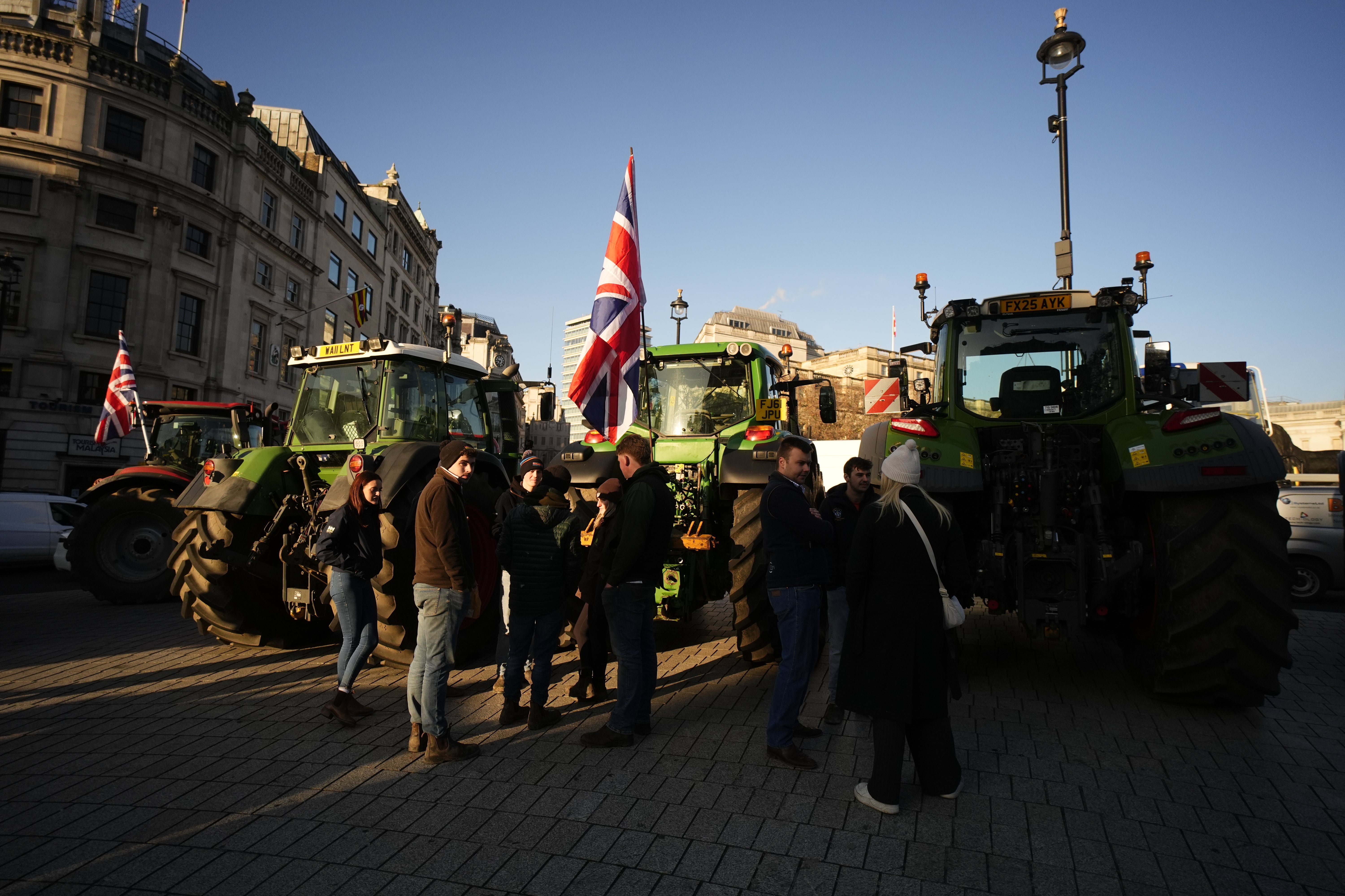 Tractors appeared on Whitehall ahead of Chancellor Rachel Reeves’s Budget speech