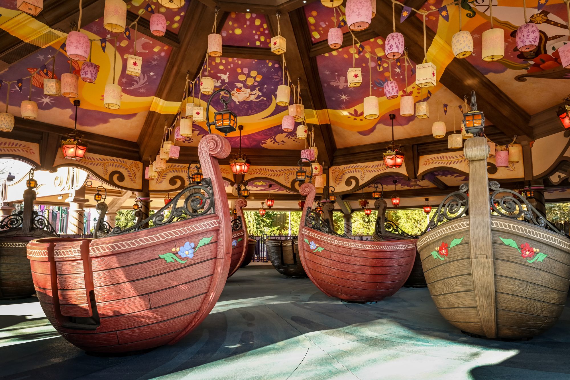 The Raiponce Tangled Spin ride, which will whirl guests around beneath eye-catching frescoes