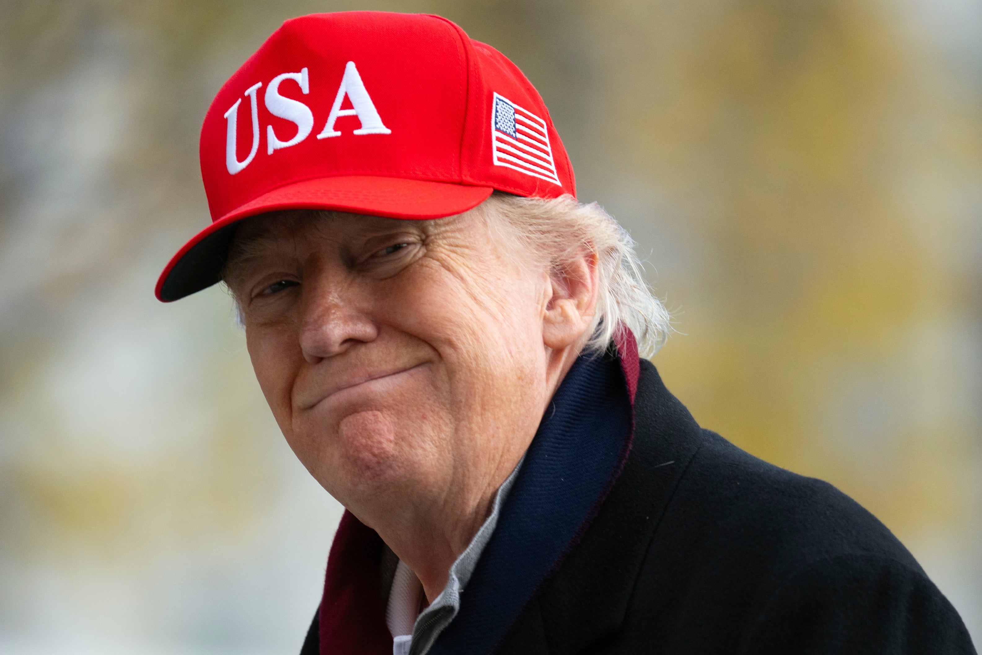 U.S. President Donald Trump arrives on the South Lawn of the White House on November 22, 2025 in Washington, DC. Trump visited Joint Base Andrews in Prince Georges County Maryland to tour the golf course located on the base
