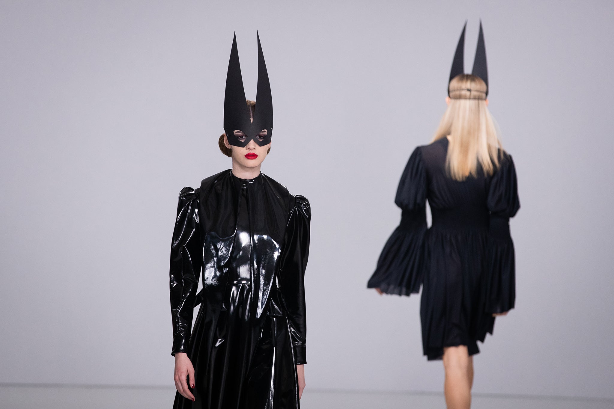 Models on the catwalk for the Pam Hogg show during London Fashion Week show in 2020