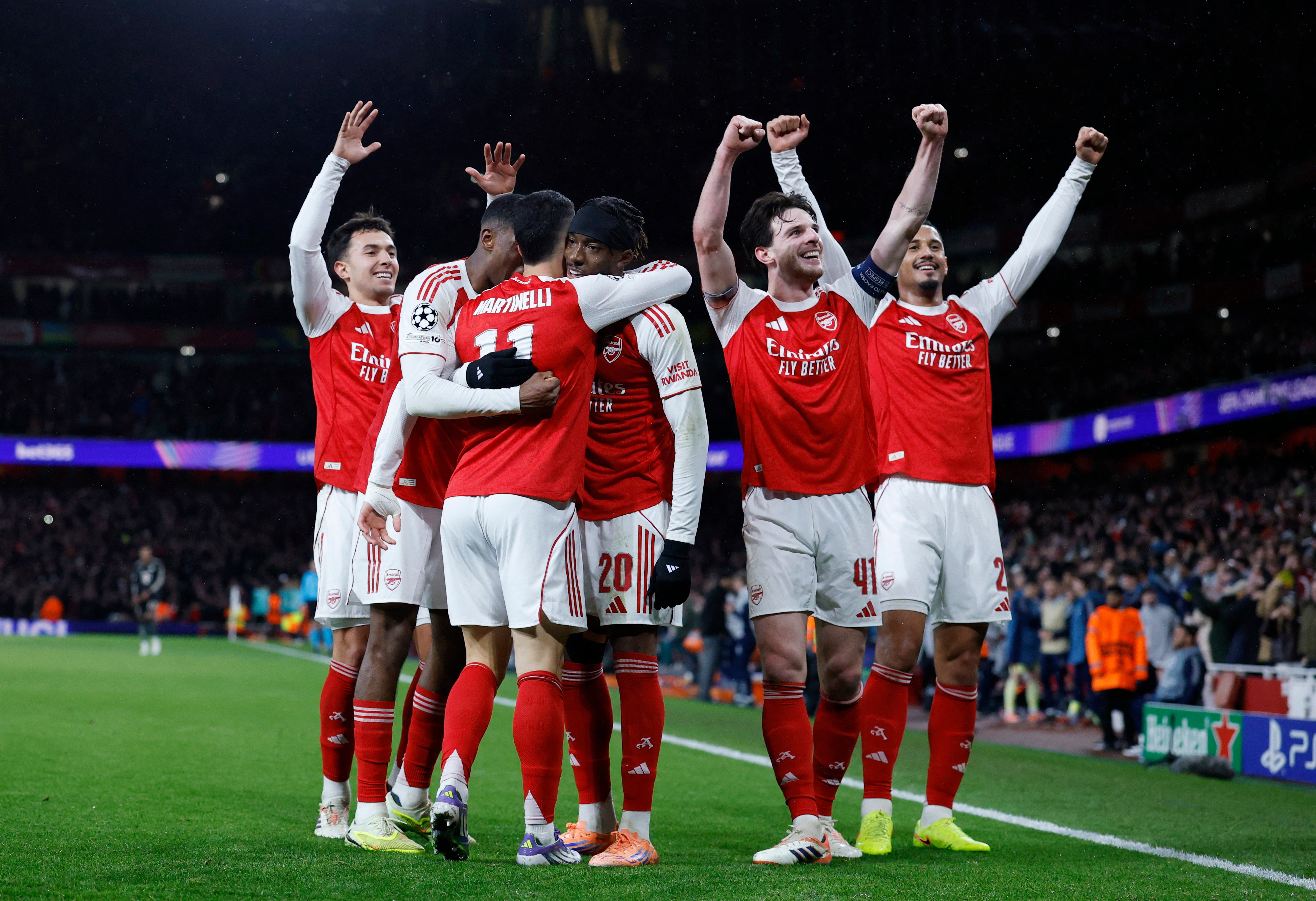 <p>Goals from Timber, Madueke and Martinelli sealed the win for the Gunners</p>