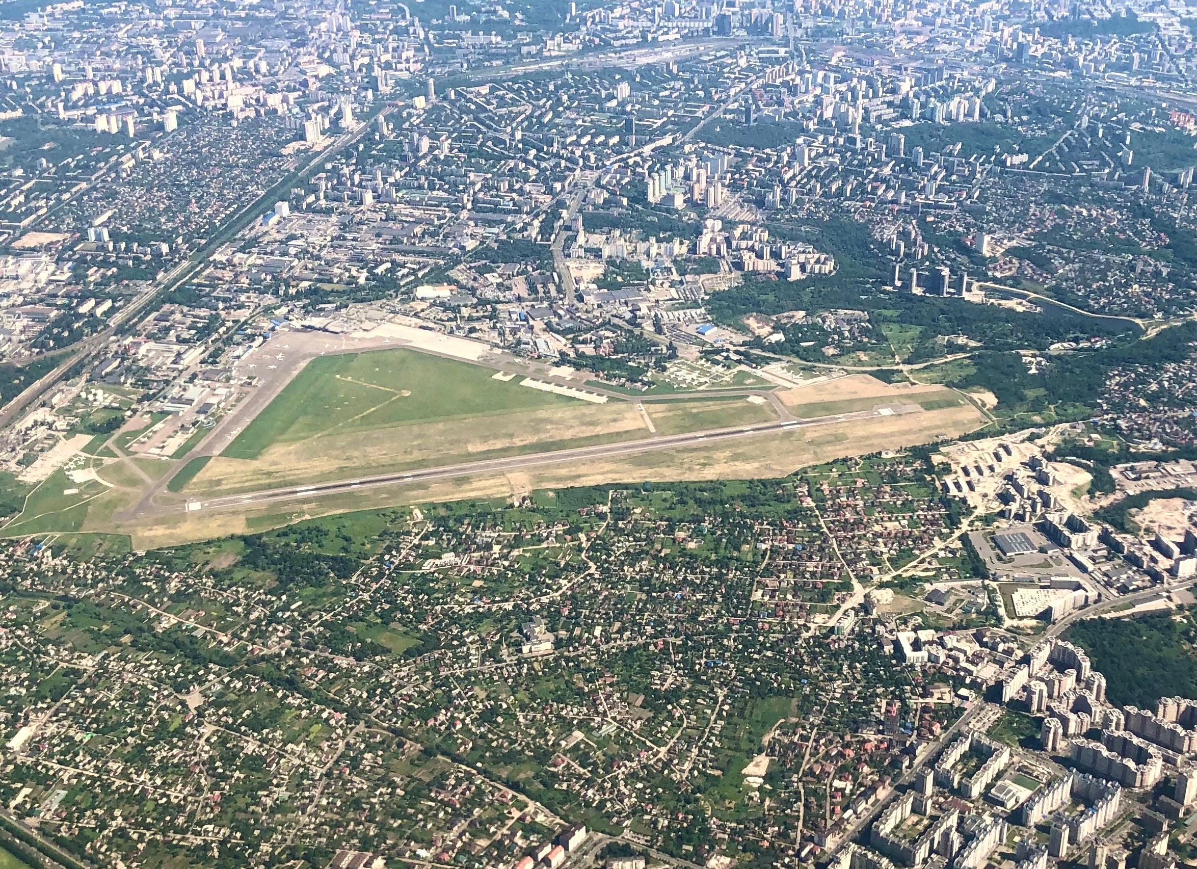 Waiting for peace: Zhuliany airport close to central Kyiv, pictured before the Russian invasion