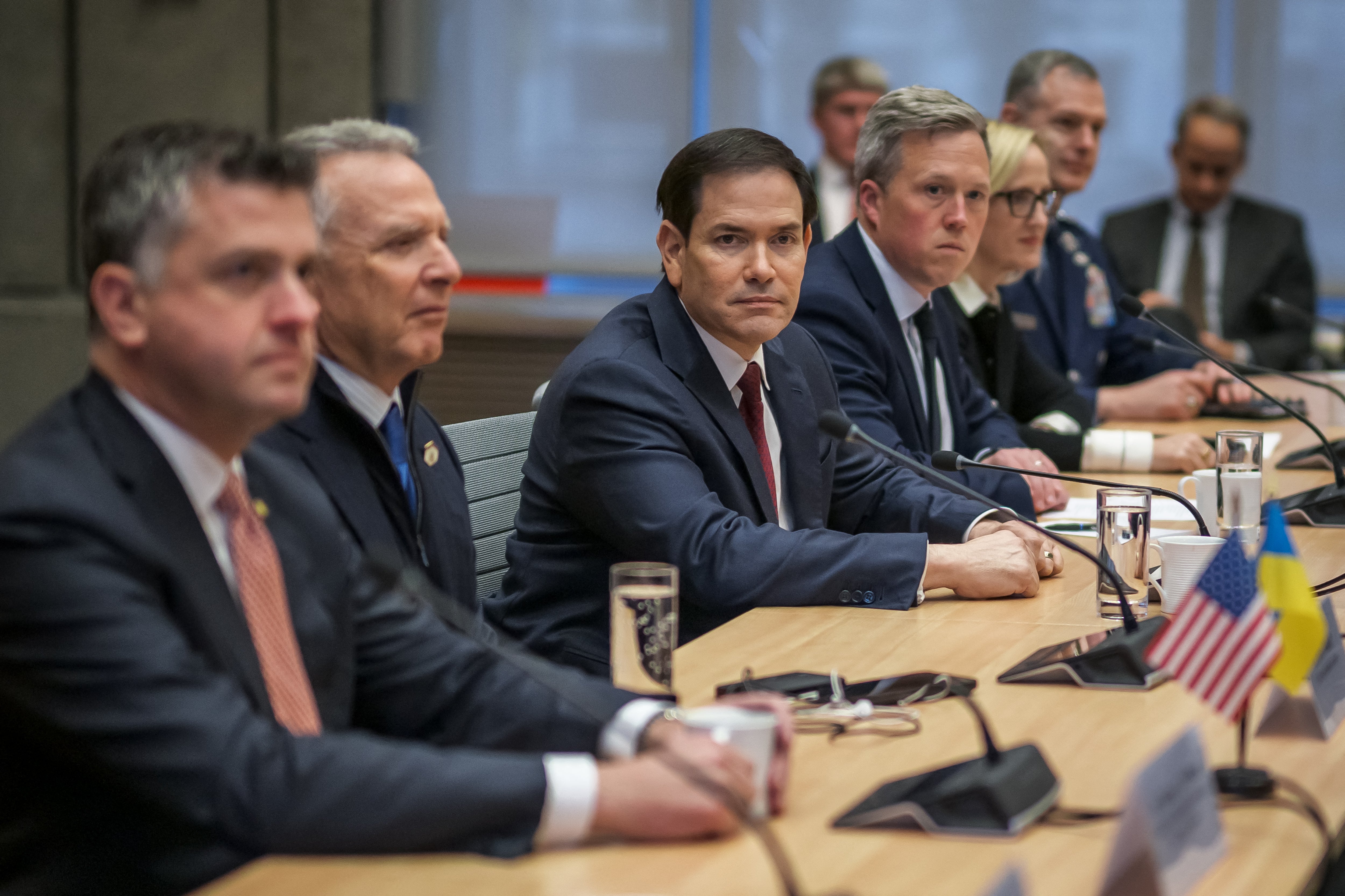 Marco Rubio (centre) has taken more interest in Europe’s proposals since the successful talks in Geneva