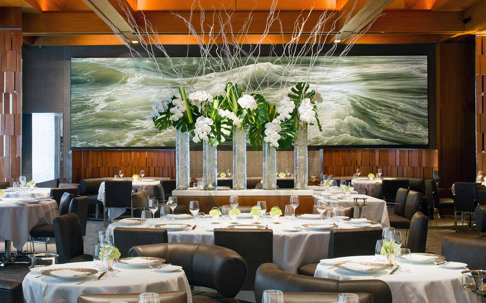 Le Bernardin, pictured, in New York City comes joint first in LaListe's global ranking. Here, meals are priced from $210