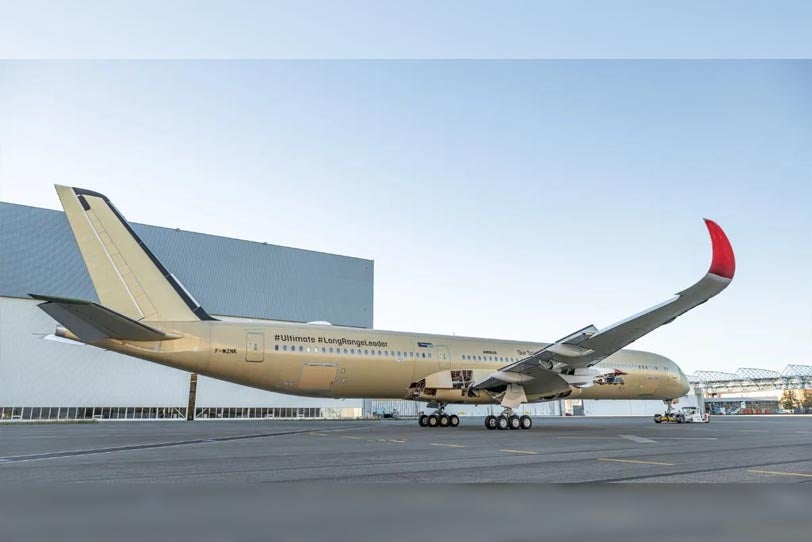 First flight: Airbus A350 aircraft to be used for nonstop flights from London and New York to Sydney, under construction in Toulouse
