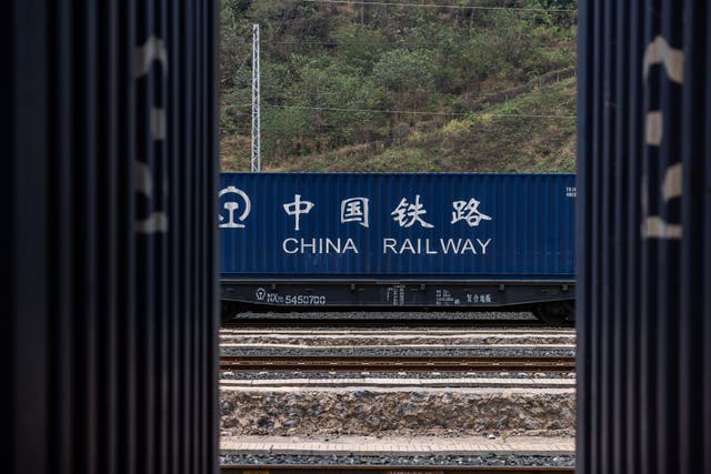 <p>File: China railway shipping containers</p>