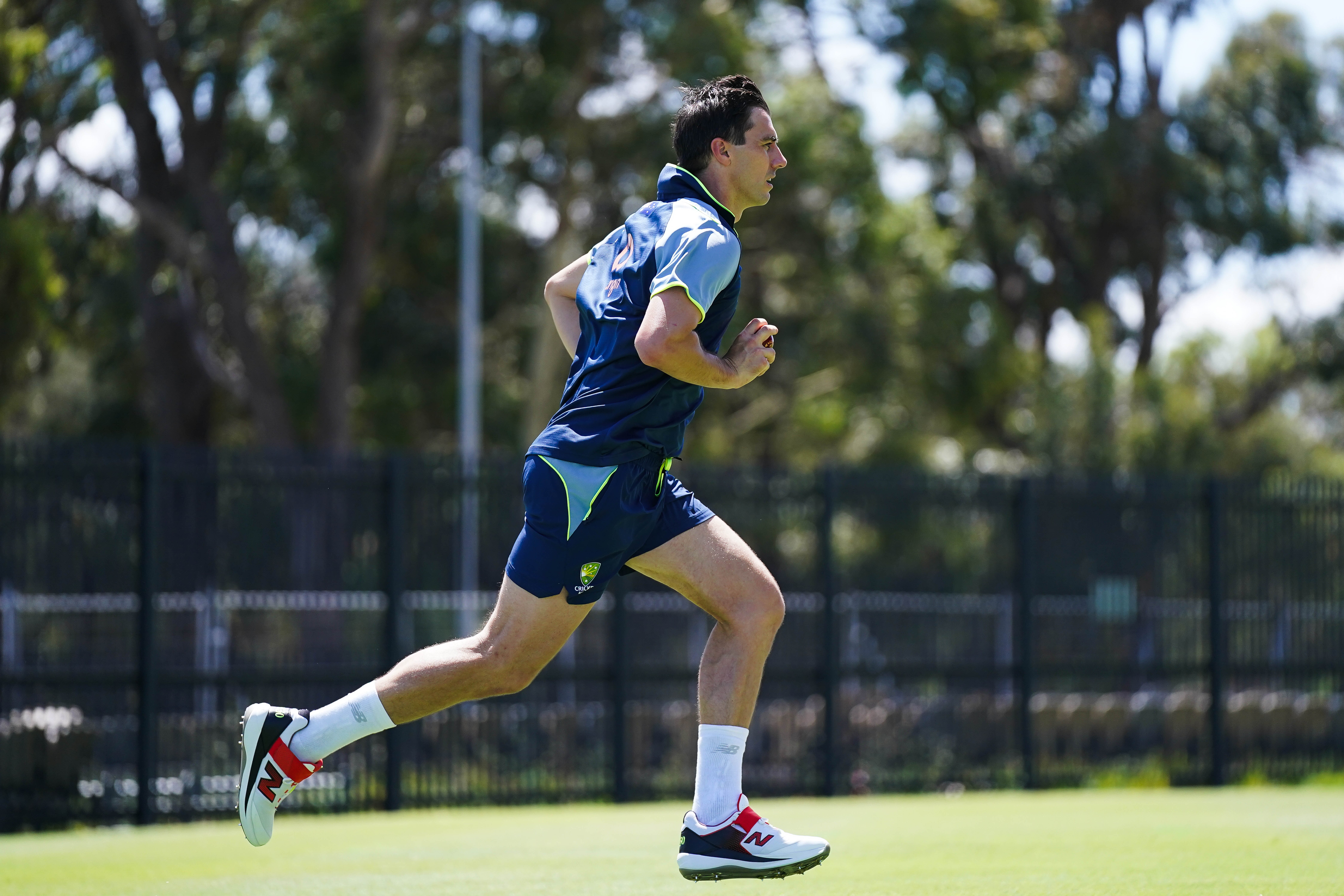 Pat Cummins, pictured bowling during a nets session ahead of the first Test in Perth, has not been included in Australia’s squad for the second Ashes Test in Brisbane (Robbie Stephenson/PA).