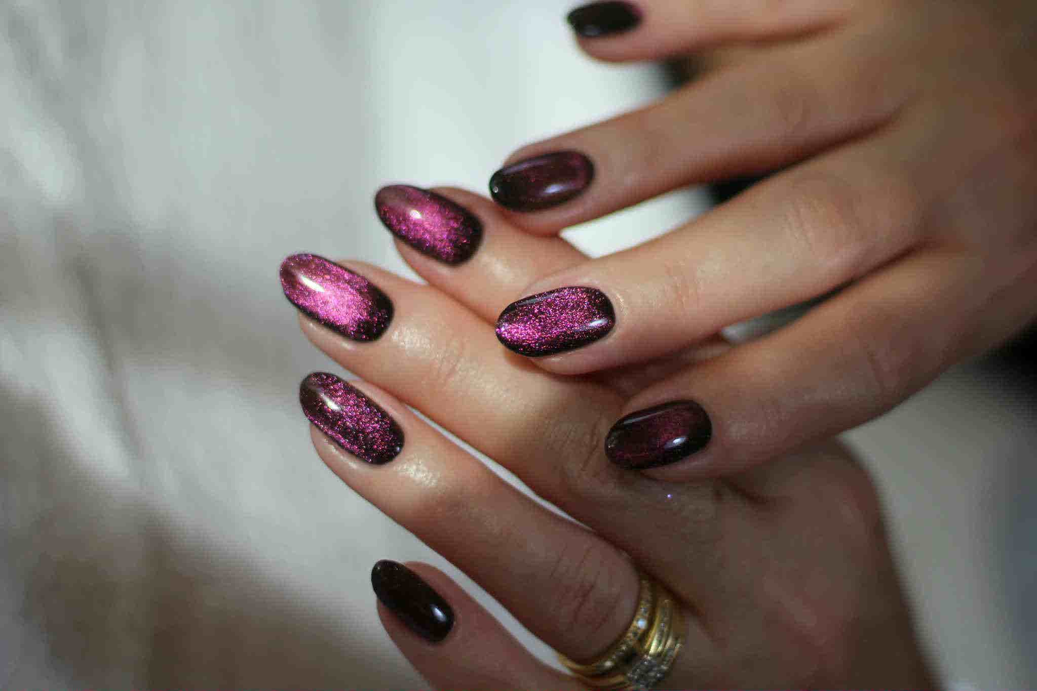 Velvet-style manicures are trending for Christmas 2025 (Jo Whittle/PA)