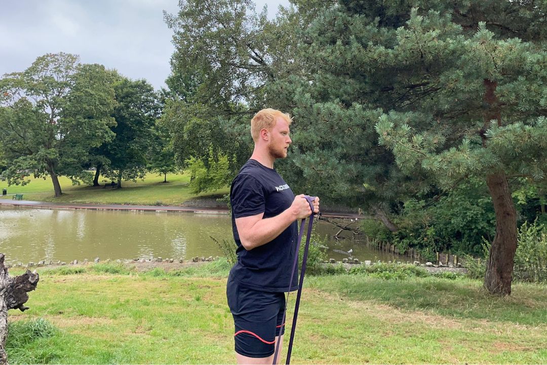 <p>The Independent's senior fitness writer Harry Bullmore believes resistance bands are an excellent, accessible and affordable muscle-strengthening tool for beginners</p>