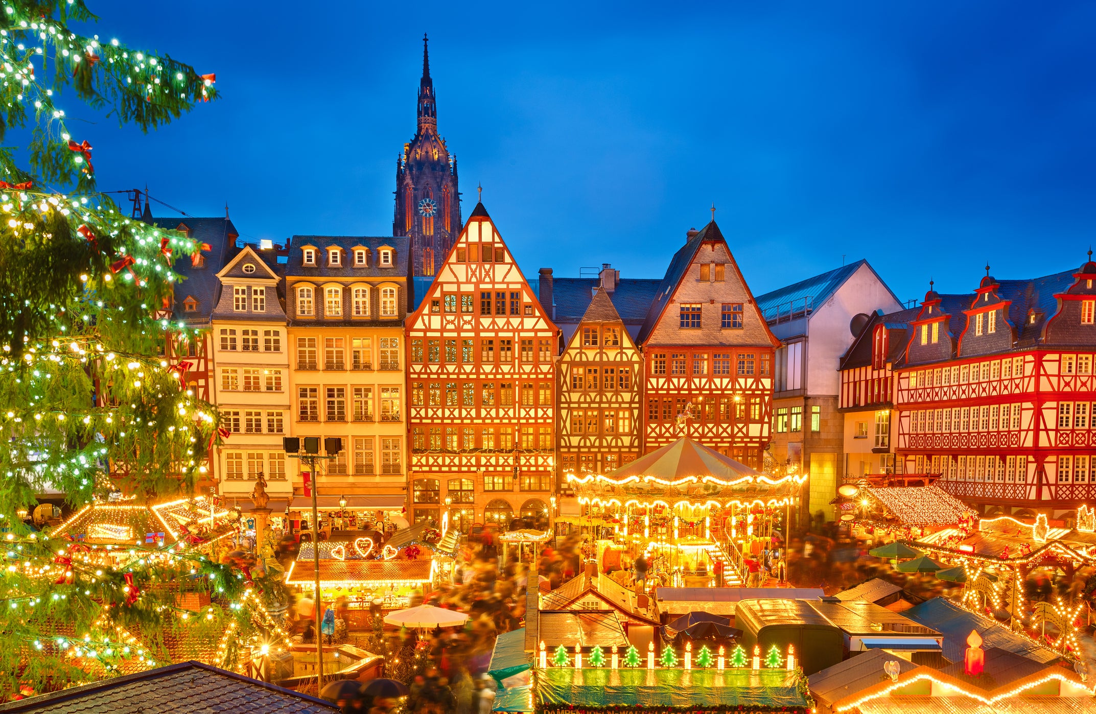A general view of the Christmas market in Frankfurt, Germany