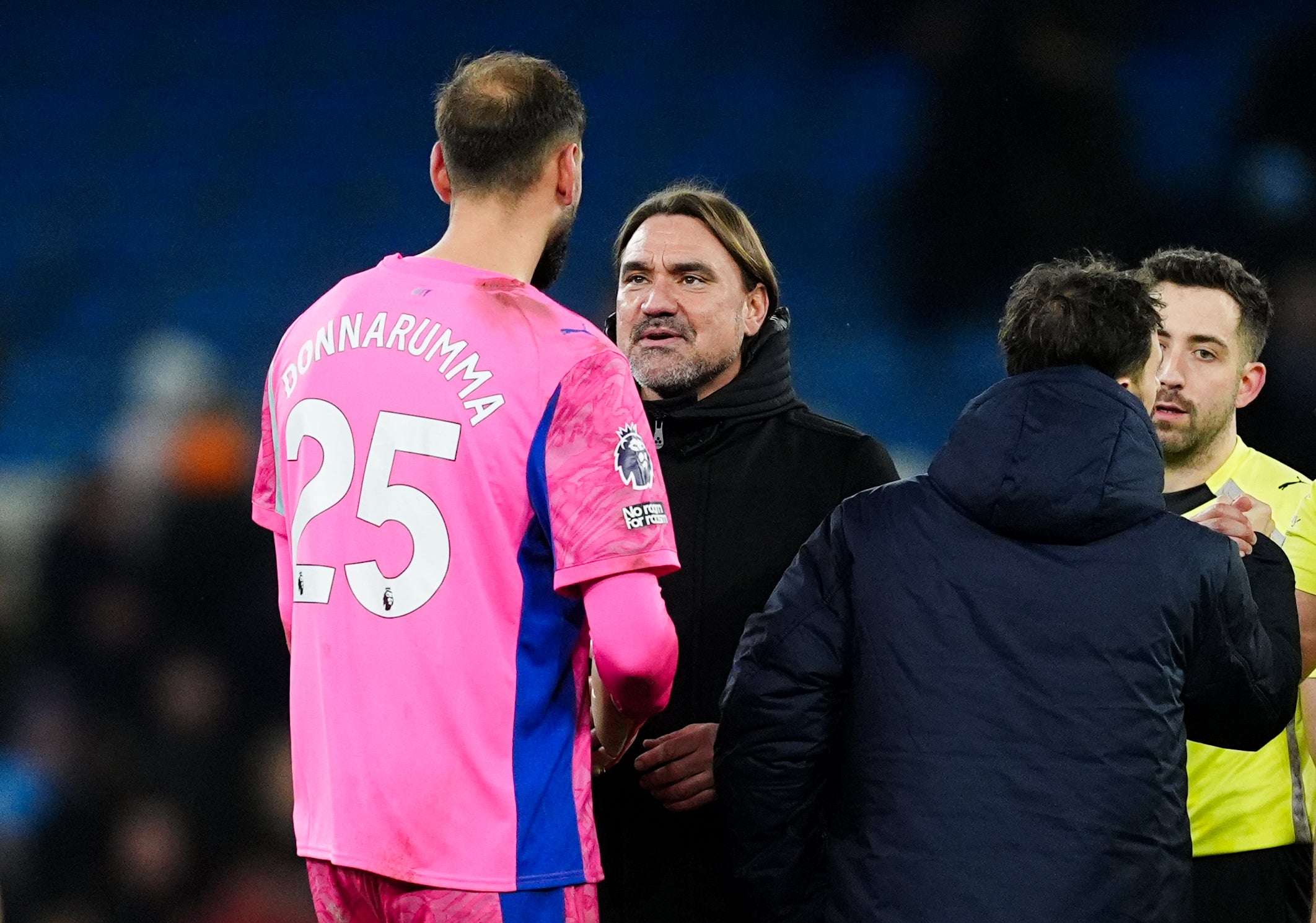 Daniel Farke was deeply unimpressed by Gianluigi Donnarumma’s injury timeout