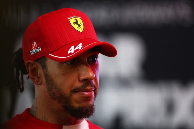 <p>Ferrari’s Lewis Hamilton</p>