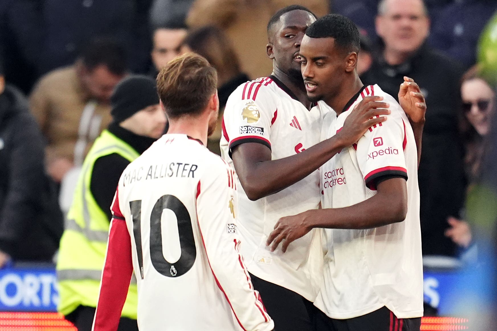 Alexander Isak broke the deadlock for Liverpool – his first Premier League goal for the club