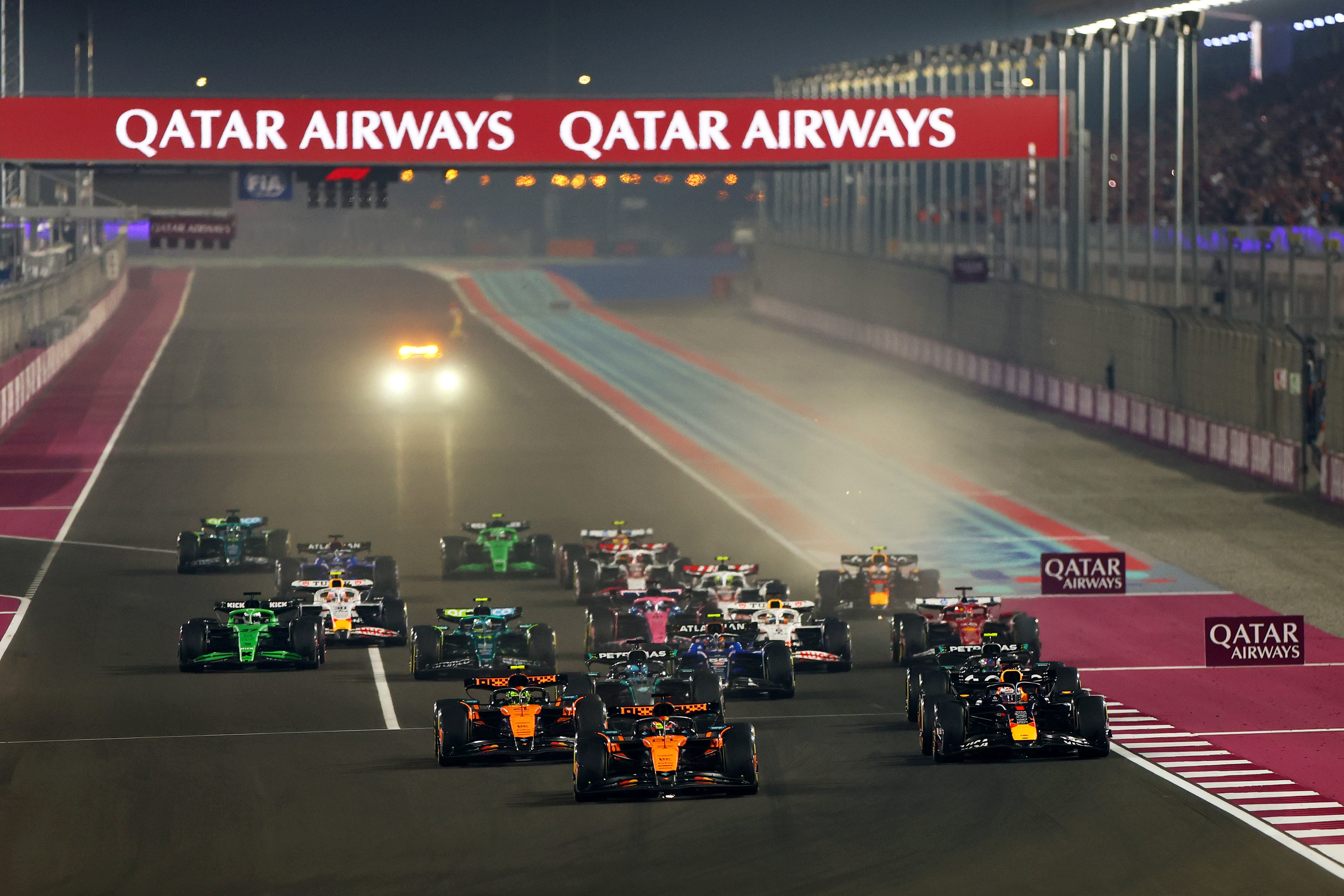 F1 Qatar GP live: Norris drops to fifth in massive title blow as Verstappen leads