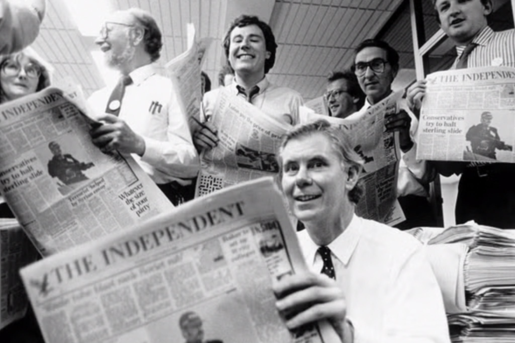 Andreas Whittam Smith at the 1986 launch of The Independent, Britain’s ‘first new quality broadsheet newspaper since early Victorian times’