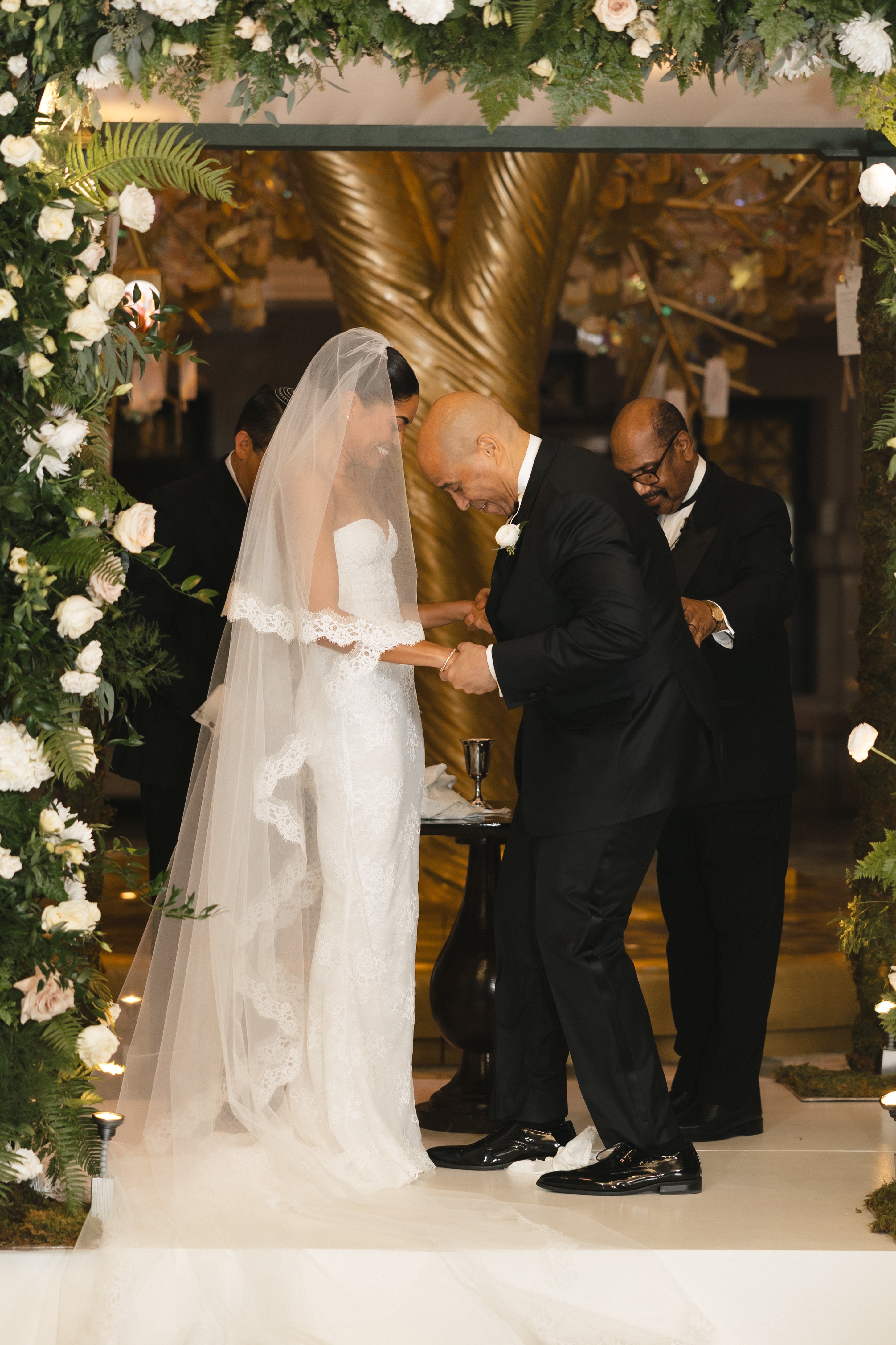 The couple met in May 2024, after being set up on a blind date by a friend, while Lewis was visiting family in Washington, D.C. They announced their engagement on social media in September 2025, and were married Saturday