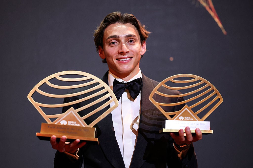 <p>Duplantis picked up both the men's World athlete of the year and men's field athlete of the year gongs</p>