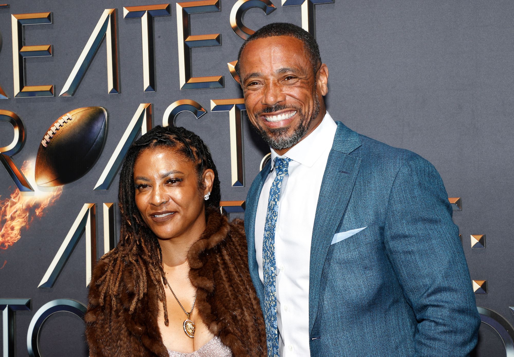 <p>Rodney Harrison pictured with his wife, Erika</p>
