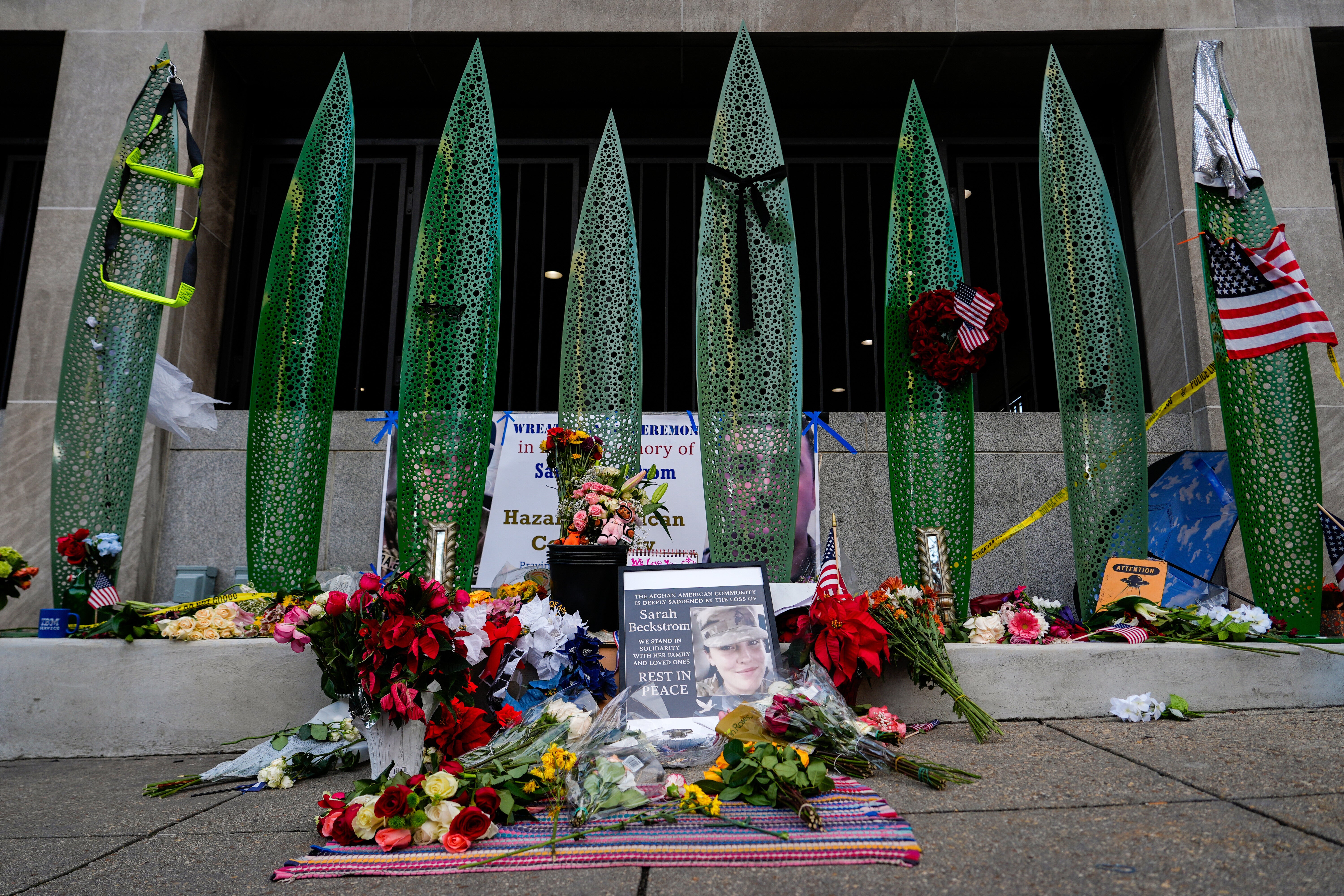The memorial in Washington following last week’s shooting