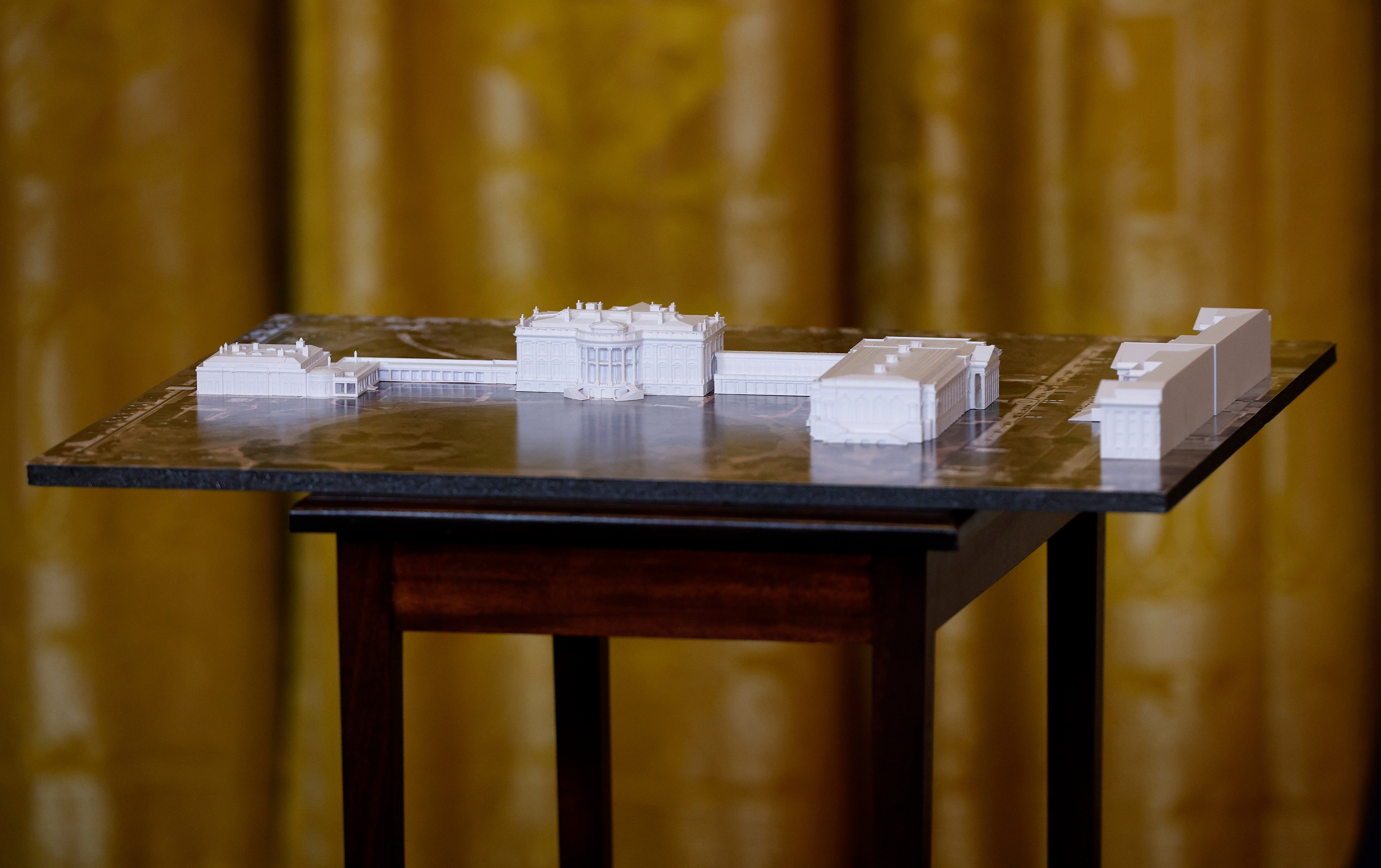 A model shows the new addition of the proposed White House ballroom