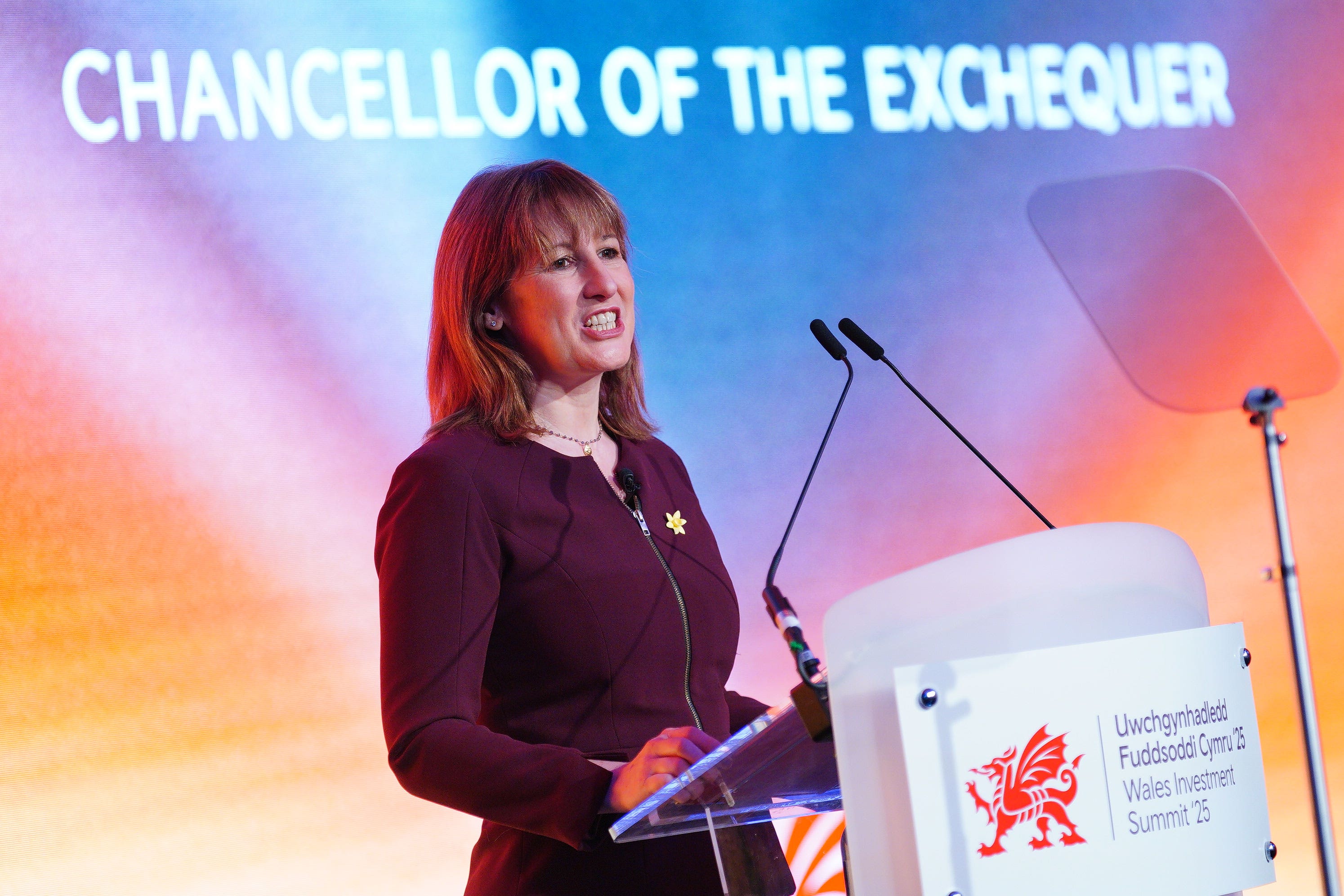 Chancellor of the Exchequer Rachel Reeves speaking during the Wales Investment Summit (Ben Birchall/PA)